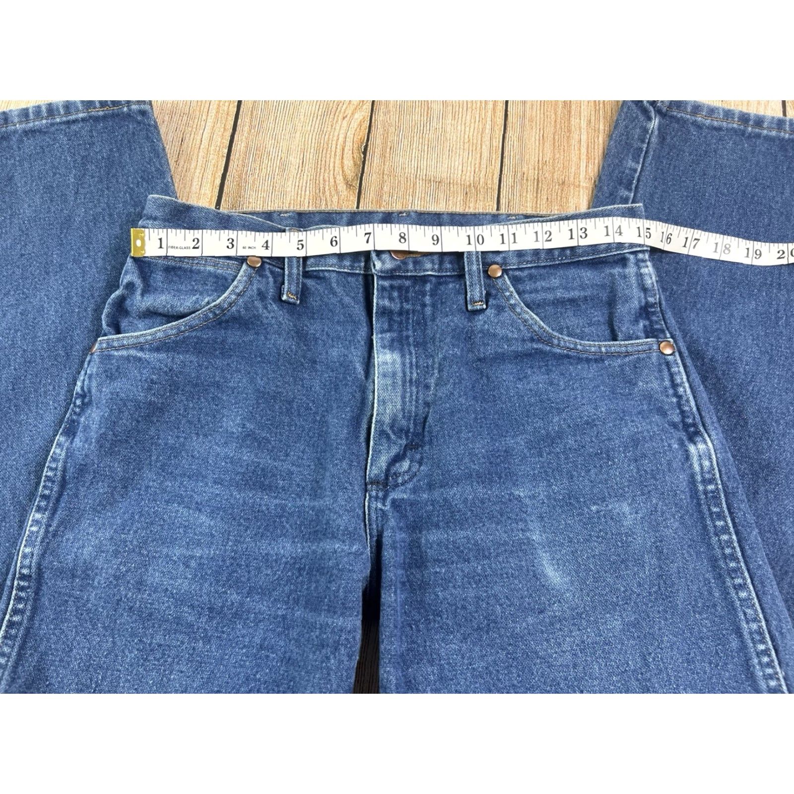 Wrangler Wrangler Cowboy Cut Jeans Mens A203 30x32 Denim Blue Straight Jeans Regular Rise 5-Pocket Denim Blue Wrangler Cowboy Cut Mens Jeans Size US 30 / EU 46 - 6 Thumbnail