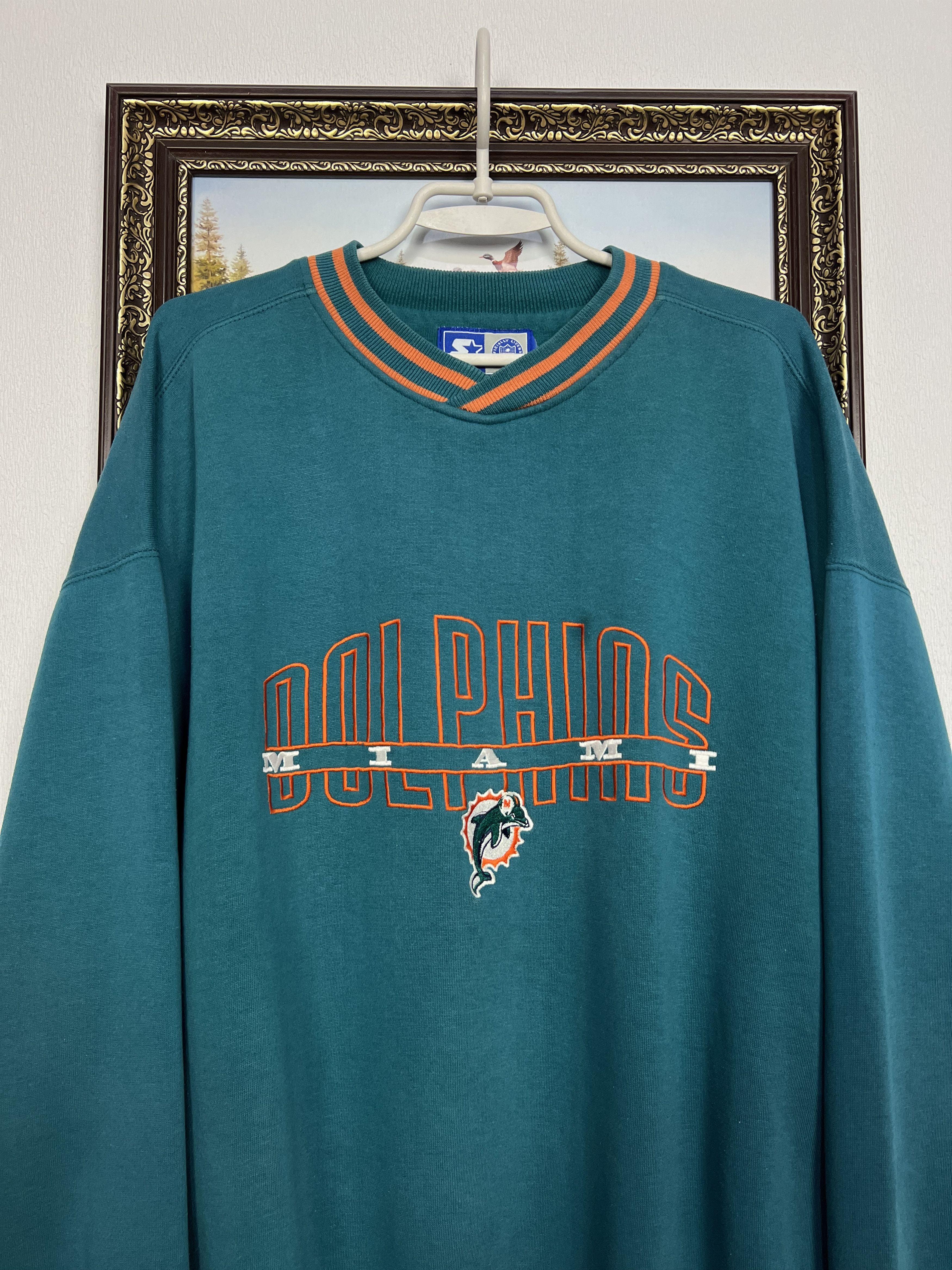 Starter Vintage 90's Miami Dolphins NFL Crewneck Sweatshir Big Logo Size US XL / EU 56 / 4 - 2 Thumbnail