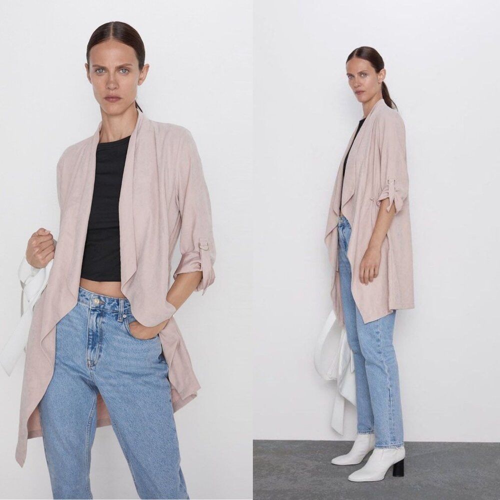 Zara Zara Light Pink Open front Duster Light Jacket Size S Size S / US 4 / IT 40 - 1 Thumbnail