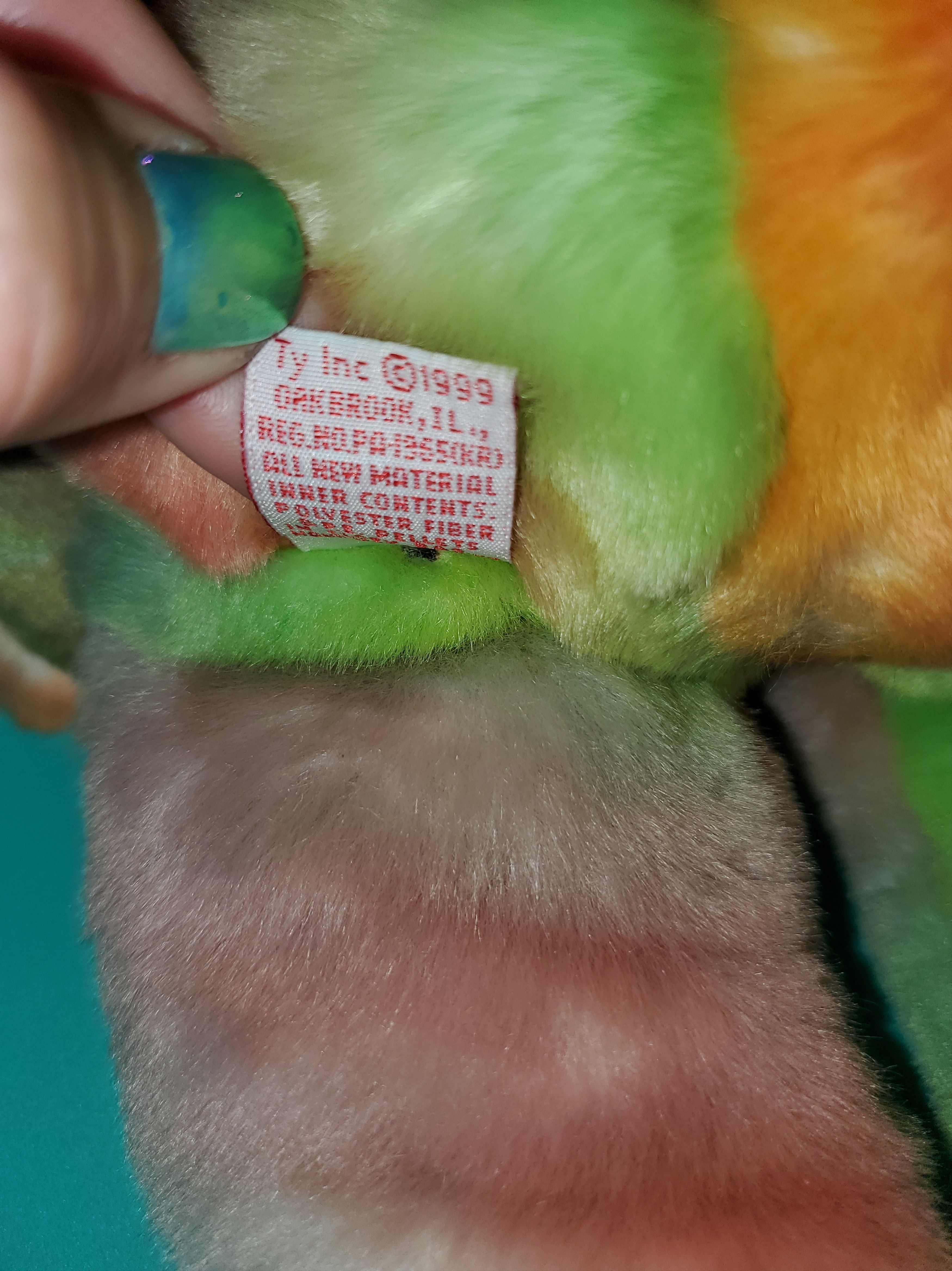 Vintage Vintage w/ tag! Tie-Dye Peace Beanie Baby (14") Size ONE SIZE - 2 Thumbnail