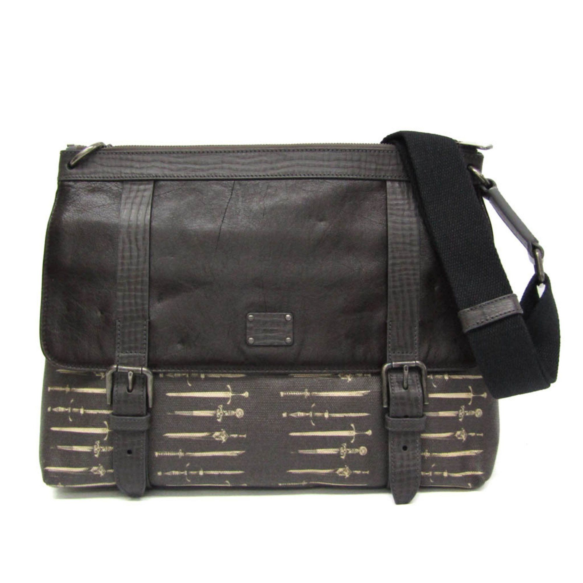 Dolce & Gabbana Brown Canvas Shoulder Bag (Pre-Owned) Size ONE SIZE - 1 Thumbnail