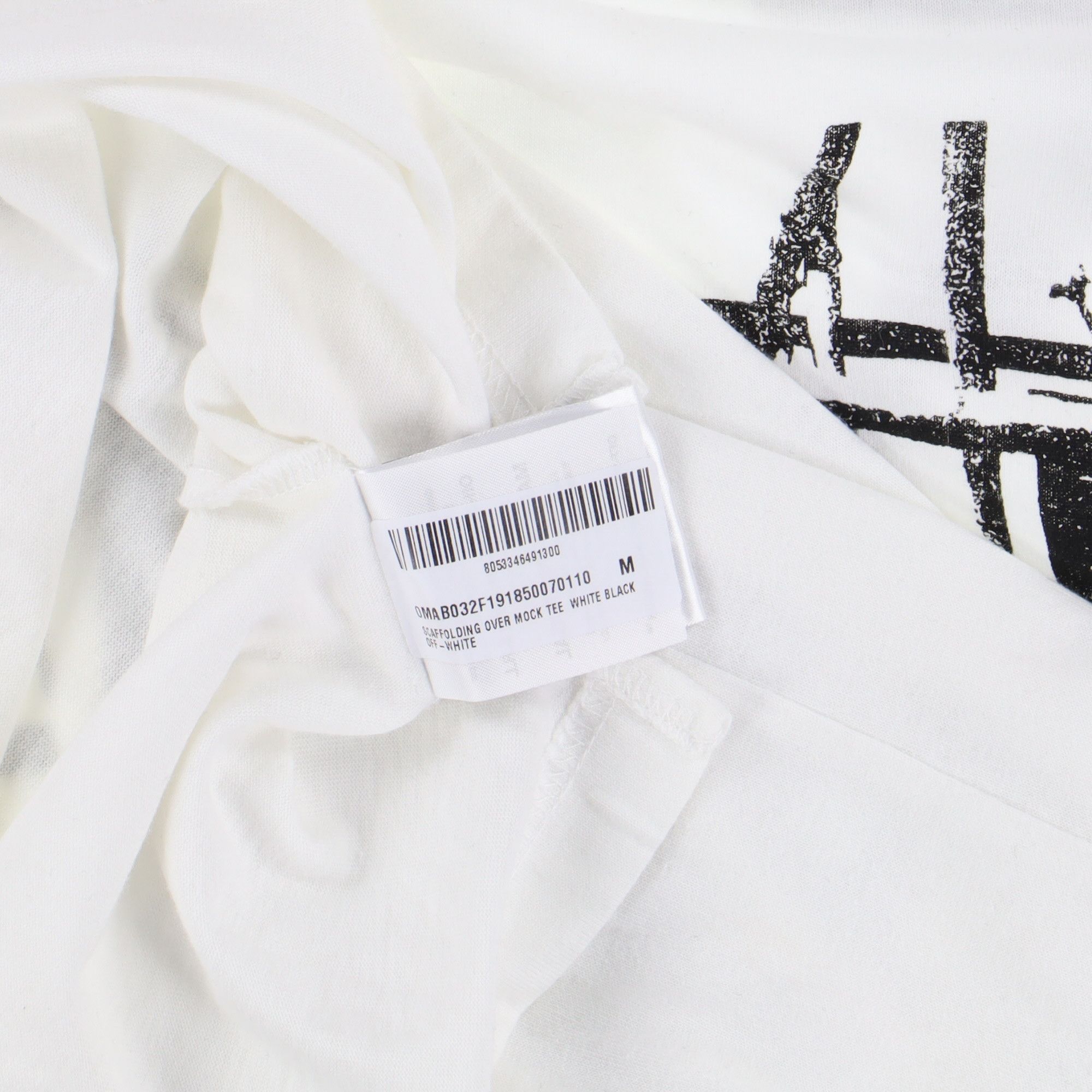 Off-White White Scaffolding Arrows Print Long Sleeve Mock Neck T-Shirt Size US M / EU 48-50 / 2 - 7 Thumbnail