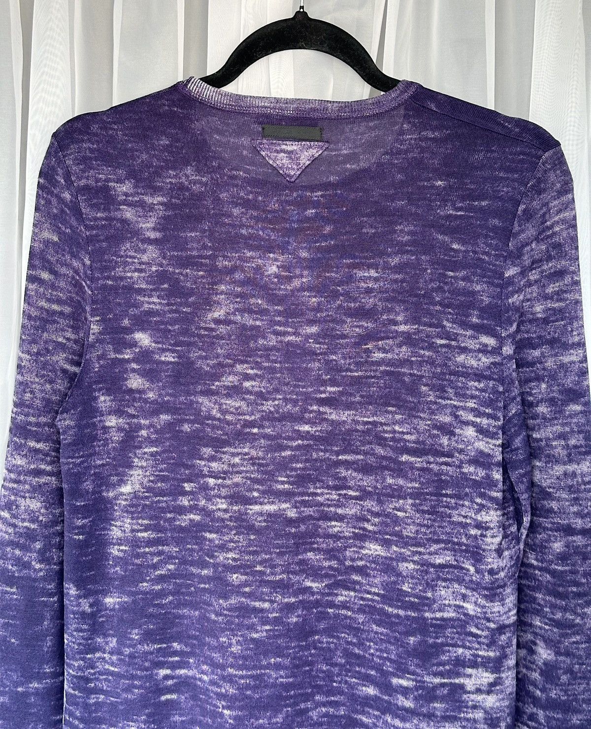 PRADA SS2006 Purple Dyed Logo Silk Sweater Vintage wool knit