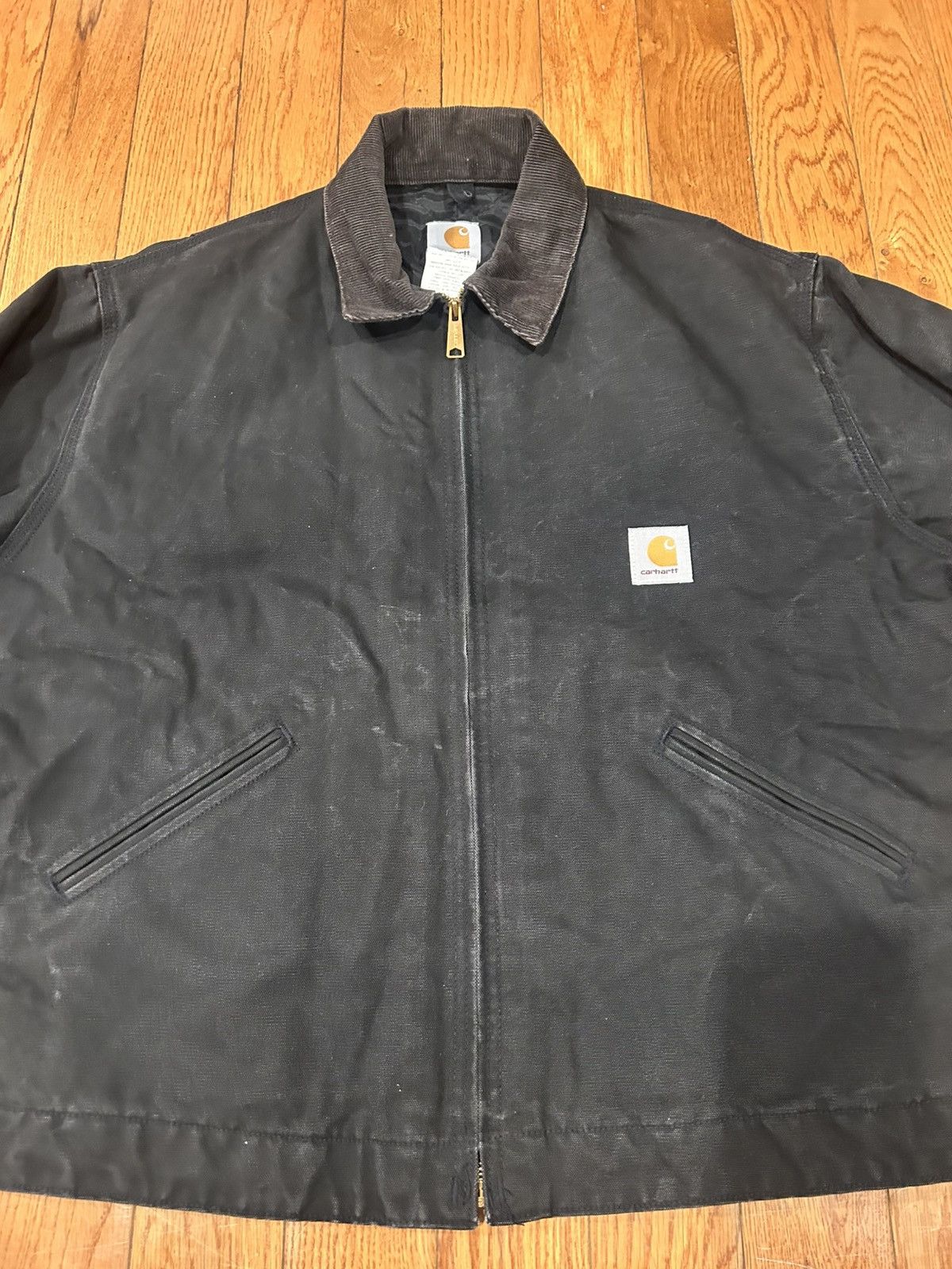 Carhartt Vintage Carhartt Detroit Jacket Coat J80 BLK Corduroy Collar Size US XL / EU 56 / 4 - 5 Thumbnail