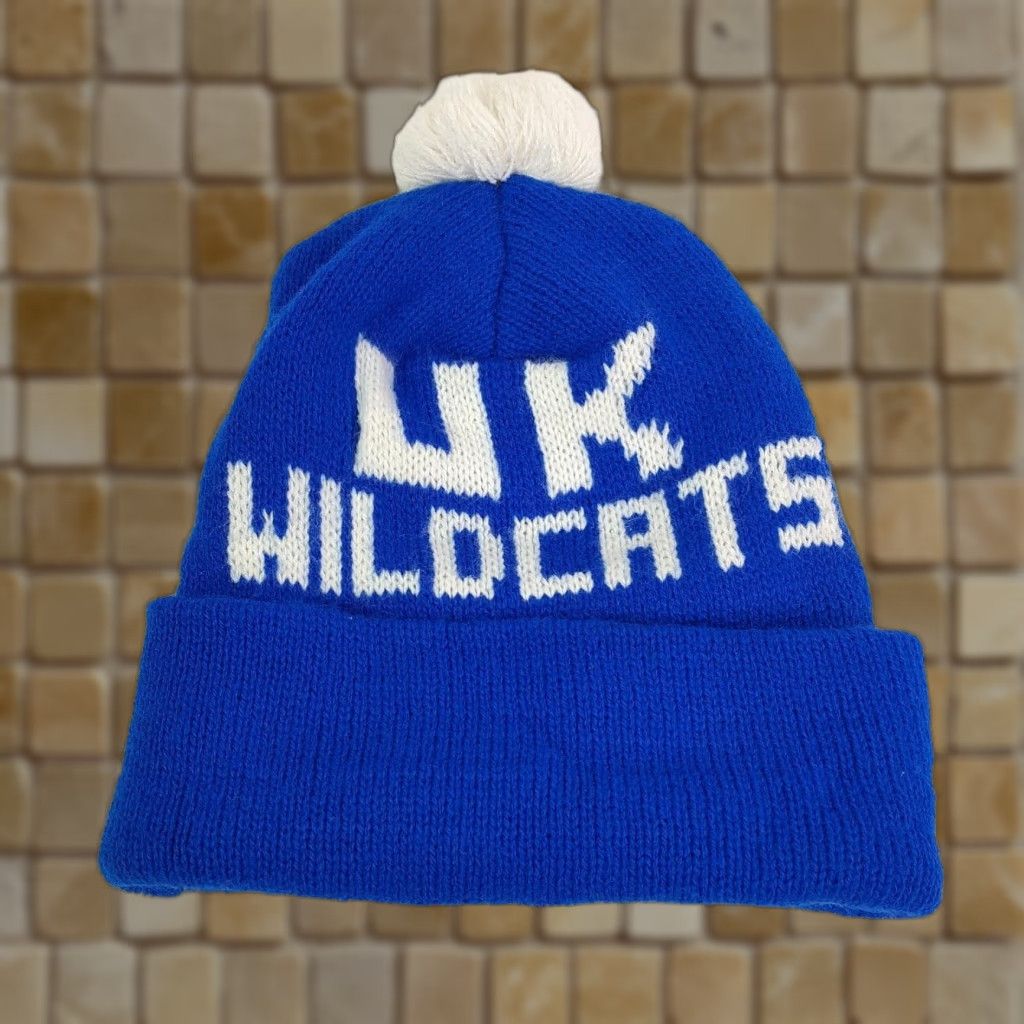 Vintage VINTAGE Kentucky Wildcats UK Knit Beanie Adult One Size Blue Embroidered NCAA 80s College UK Hat Mens Size ONE SIZE - 1 Thumbnail