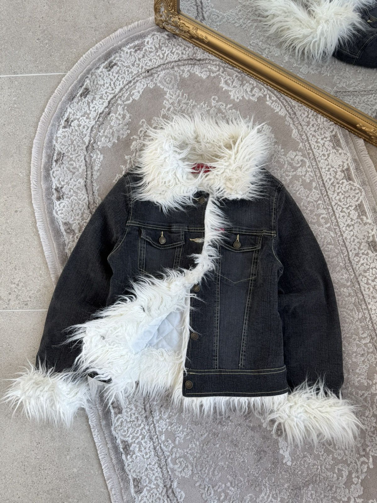 Hysteric Glamour VTG🥶CRAZY JUNYA WATANABE KAPITAL STYLE DENIM FUR JACKET Size US S / EU 44-46 / 1 - 2 Thumbnail