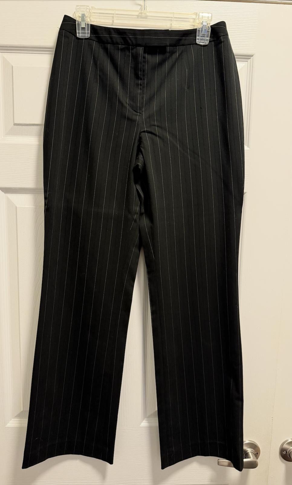 Ann Taylor Style & Co Black Pinstripe Pants Sz 6 Workwear Classic Vinta Size 30" / US 8 / IT 44 - 1 Thumbnail