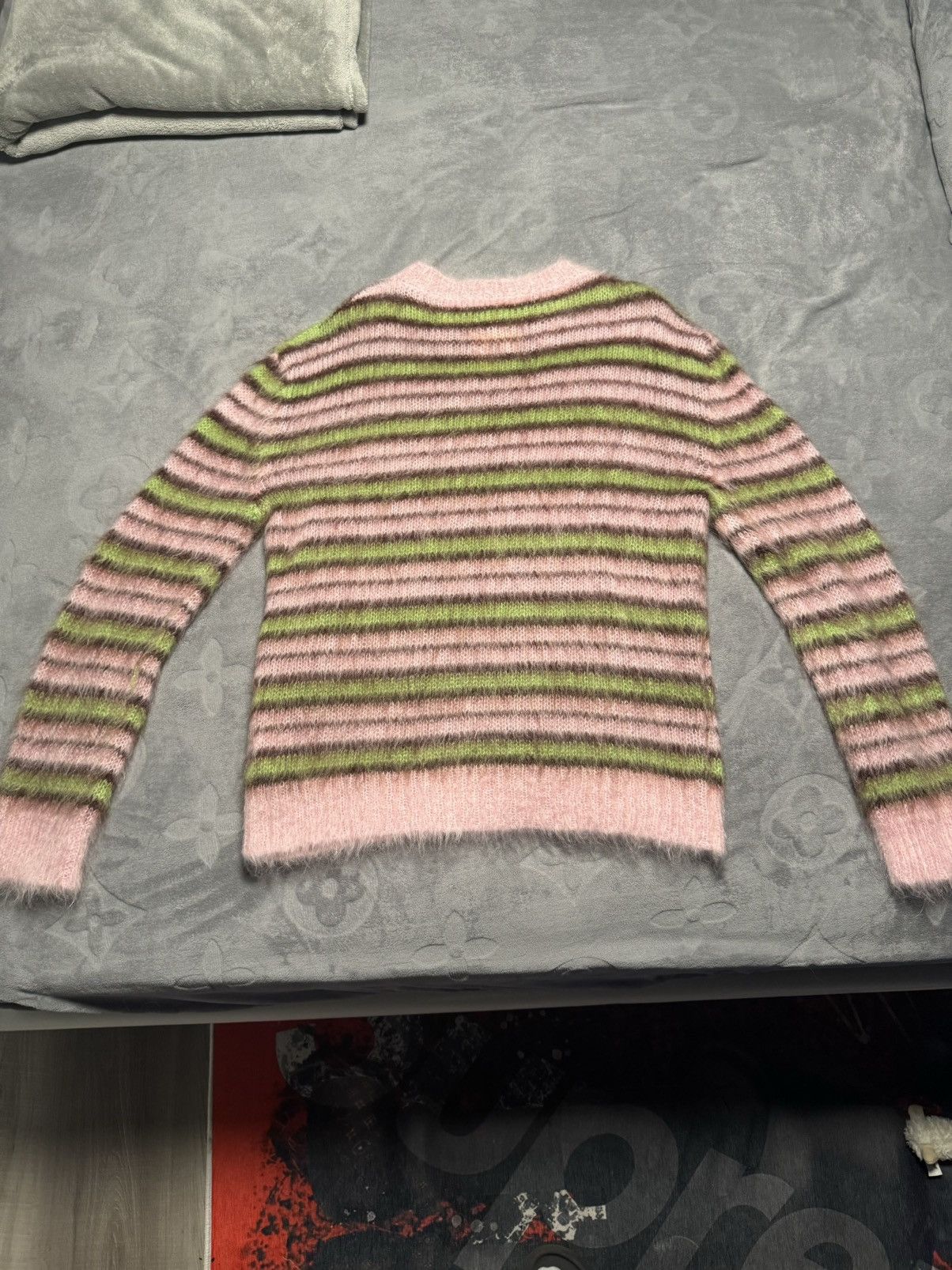 Marni MARNI PINK STRIPED MOHAIR SWEATER - QUARTZ Size US L / EU 52-54 / 3 - 5 Thumbnail