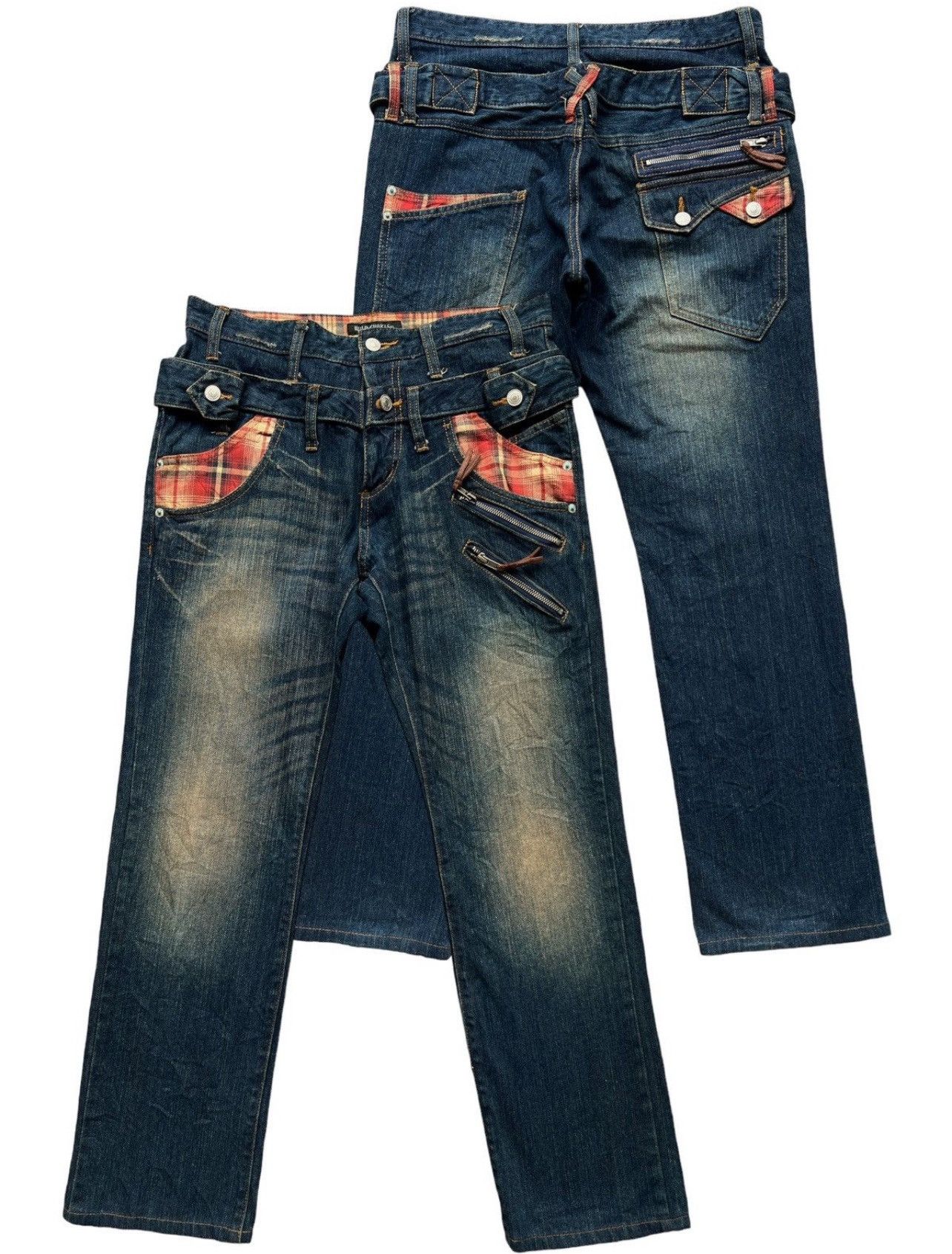 Hysteric Glamour Wild Khakis Double Waist Rusty Distressed Denim Jeans 33x30 Size US 33 - 1 Thumbnail