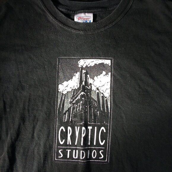 Hanes × Vintage Vintage Y2K Cryptic Studios Logo T-Shirt Size US XL / EU 56 / 4 - 1 Thumbnail