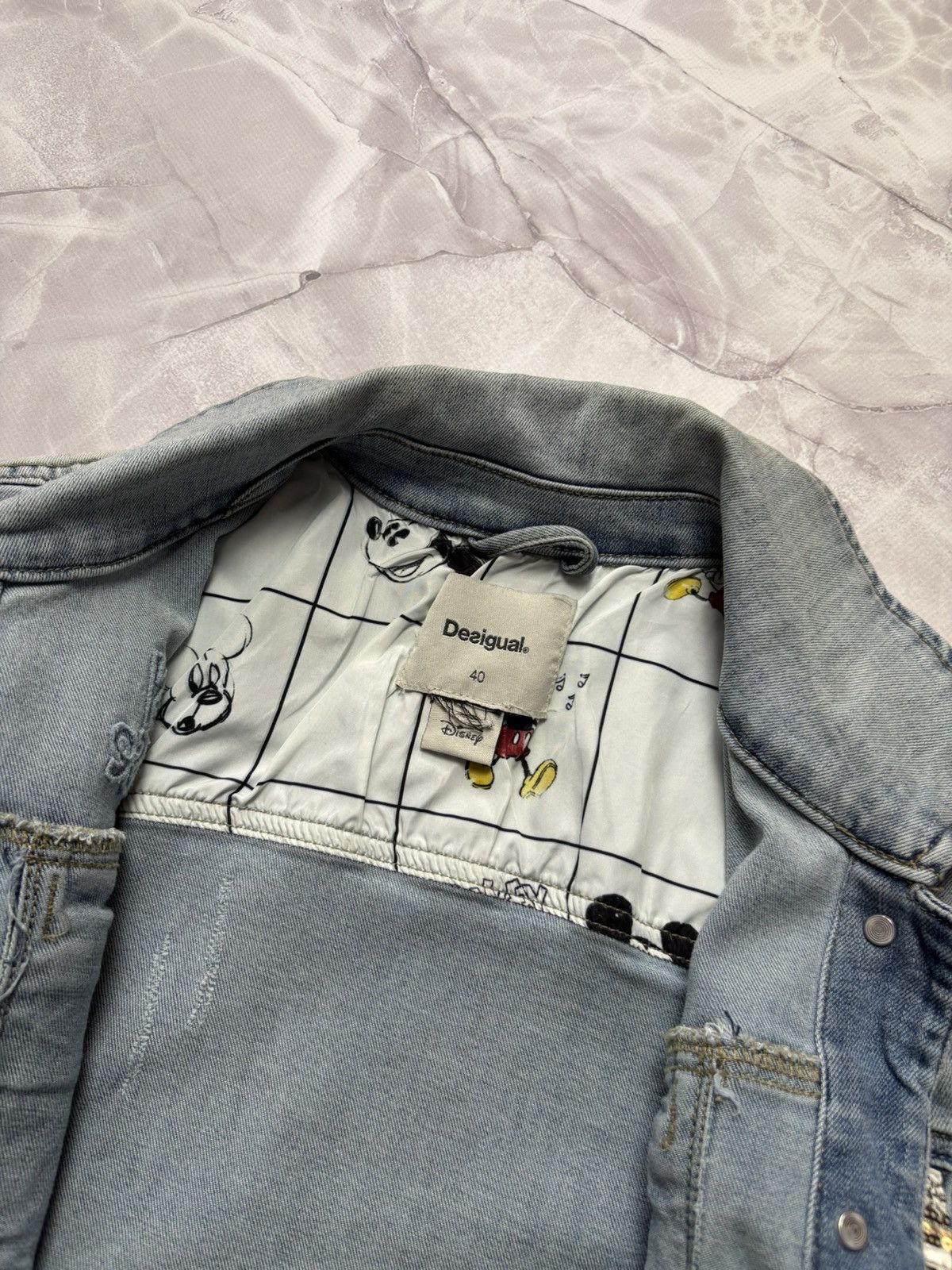 Desigual DESIGUAL DISNEY MICKEY MOUSE Denim Jacket Distressed Size M / US 6-8 / IT 42-44 - 14 Thumbnail