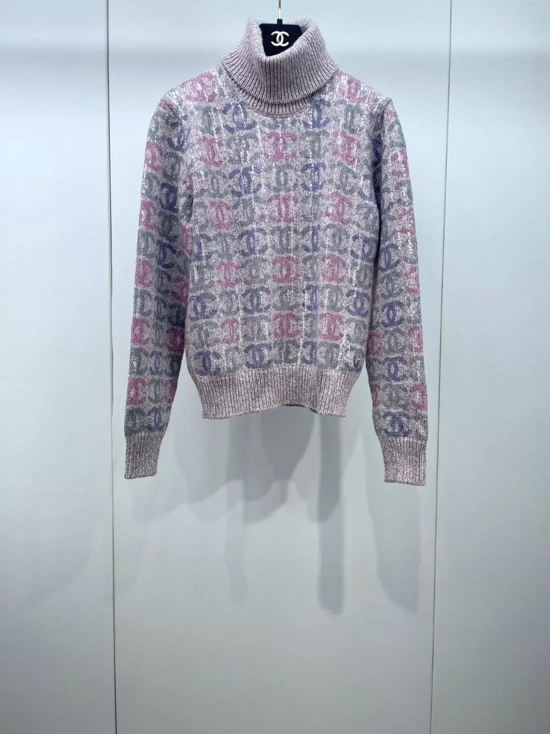 Chanel Chanel 22K popular logo full sequin turtleneck sweater 2504 Size XS / US 0-2 / IT 36-38 - 1 Thumbnail
