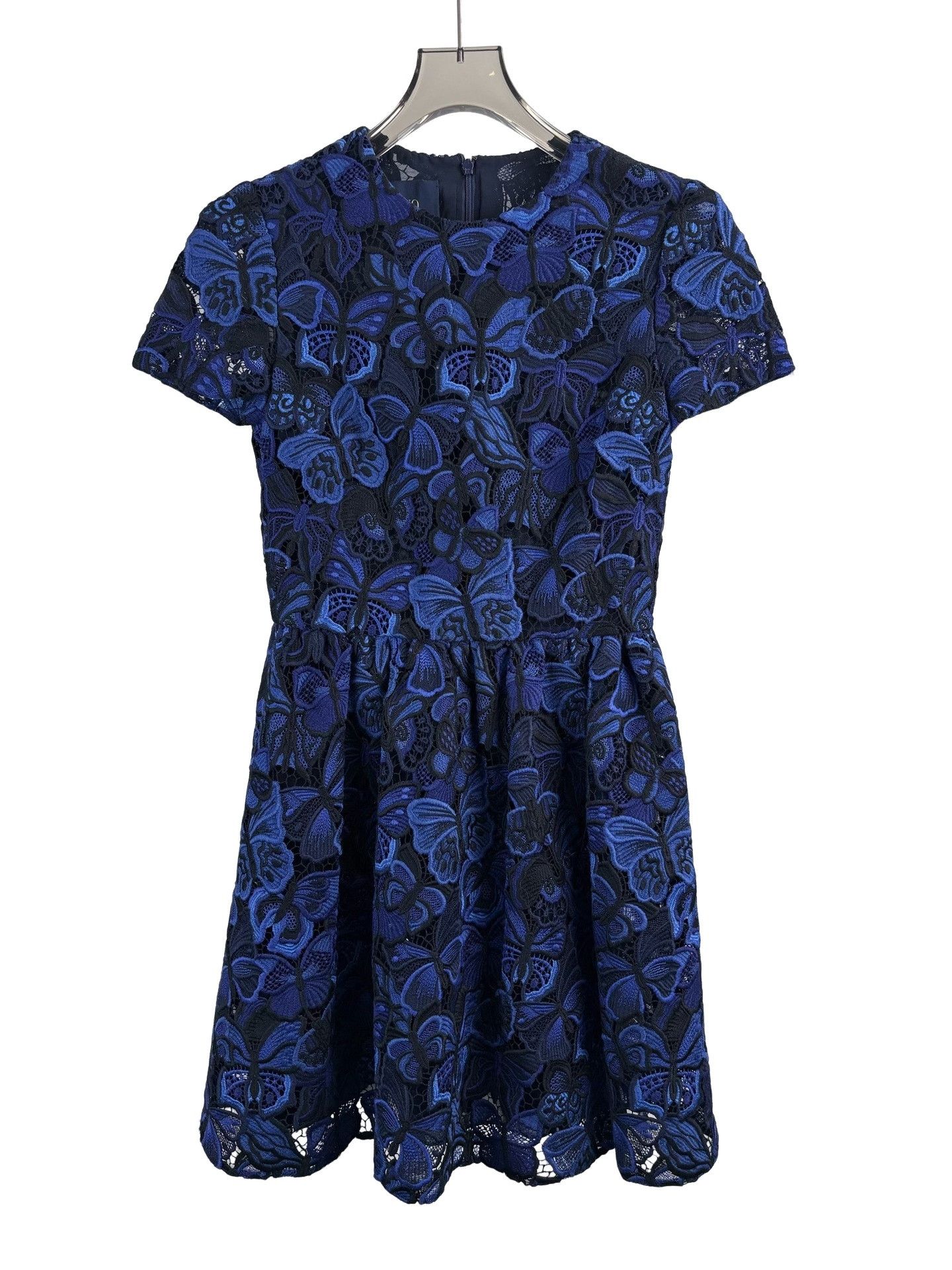 Valentino Valentino Blue Butterfly Lace Mini Dress 40 Size S / US 4 / IT 40 - 1 Thumbnail