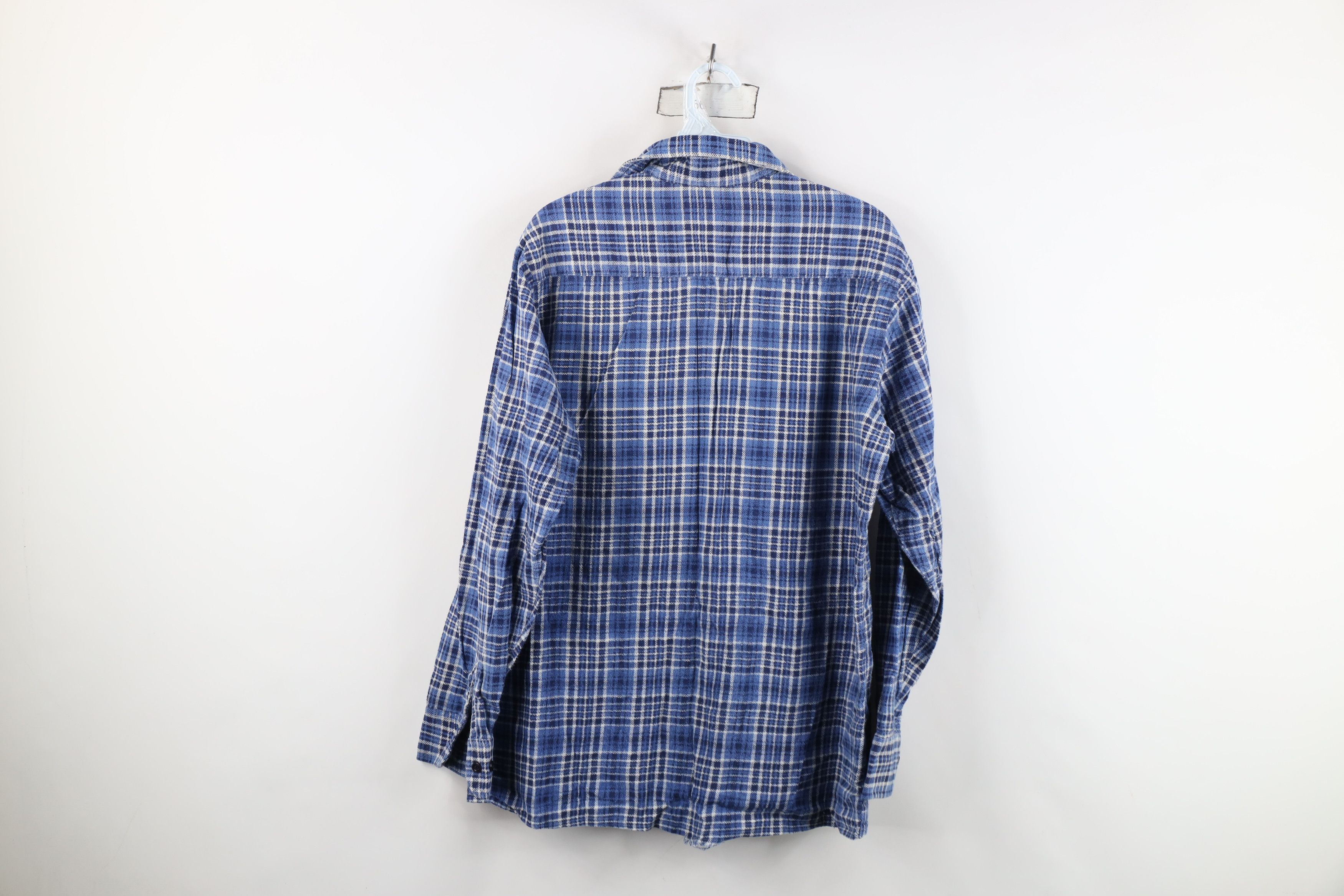 Dickies Vintage 70s Dickies Flannel Collared Button Shirt Blue Plaid Size US M / EU 48-50 / 2 - 11 Thumbnail