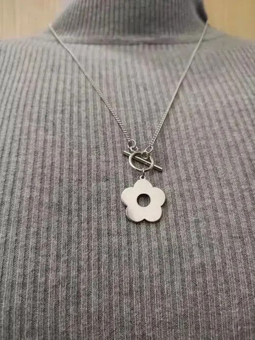 Jewelry × Vintage Flower Titanium steel Necklace Chain Size ONE SIZE - 3 Thumbnail