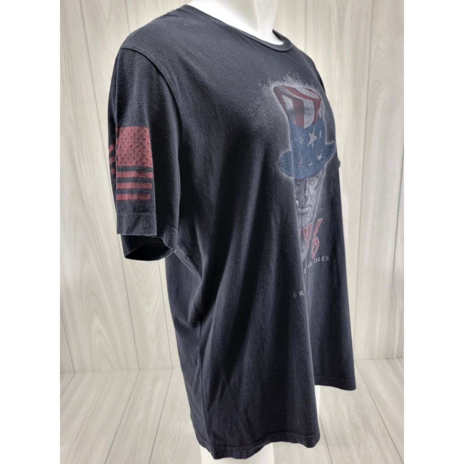 Vintage VINTAGE Grunt Style Uncle Sam Patriotic American Freedom Never Dies 1776 T Shirt Mens XL Black Size US XL / EU 56 / 4 - 5 Thumbnail