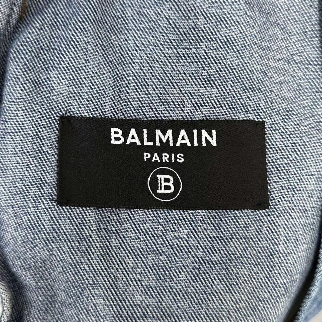 Balmain BALMAIN Shearling Collar Gold Button Denim Jkt 38 Size XS / US 0-2 / IT 36-38 - 4 Thumbnail