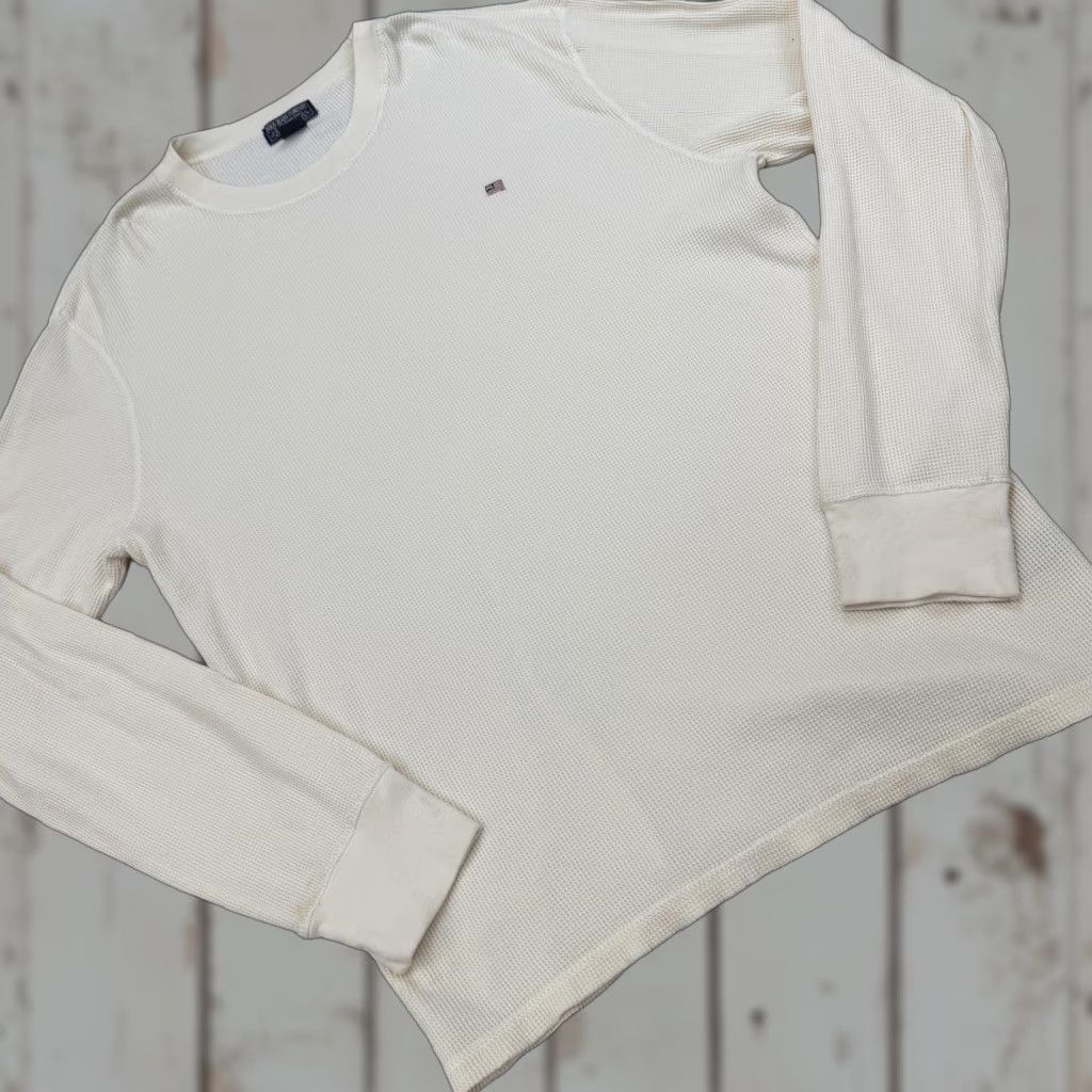 Vintage Polo Jeans Company Shirt Mens 2XL White Thermal Waffle Knit Long Sleeve Size US XXL / EU 58 / 5 - 1 Thumbnail