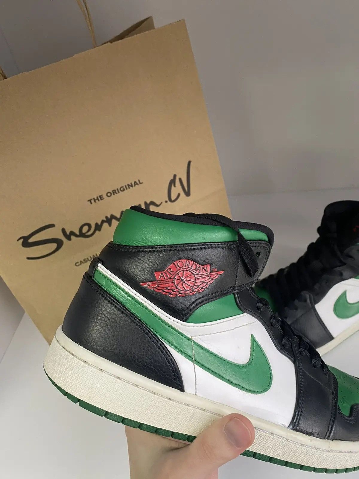 Nike × Vintage Vintage Nike Air Jordan 1 Mid Pine Green Black Size US 10 / EU 43 - 7 Thumbnail