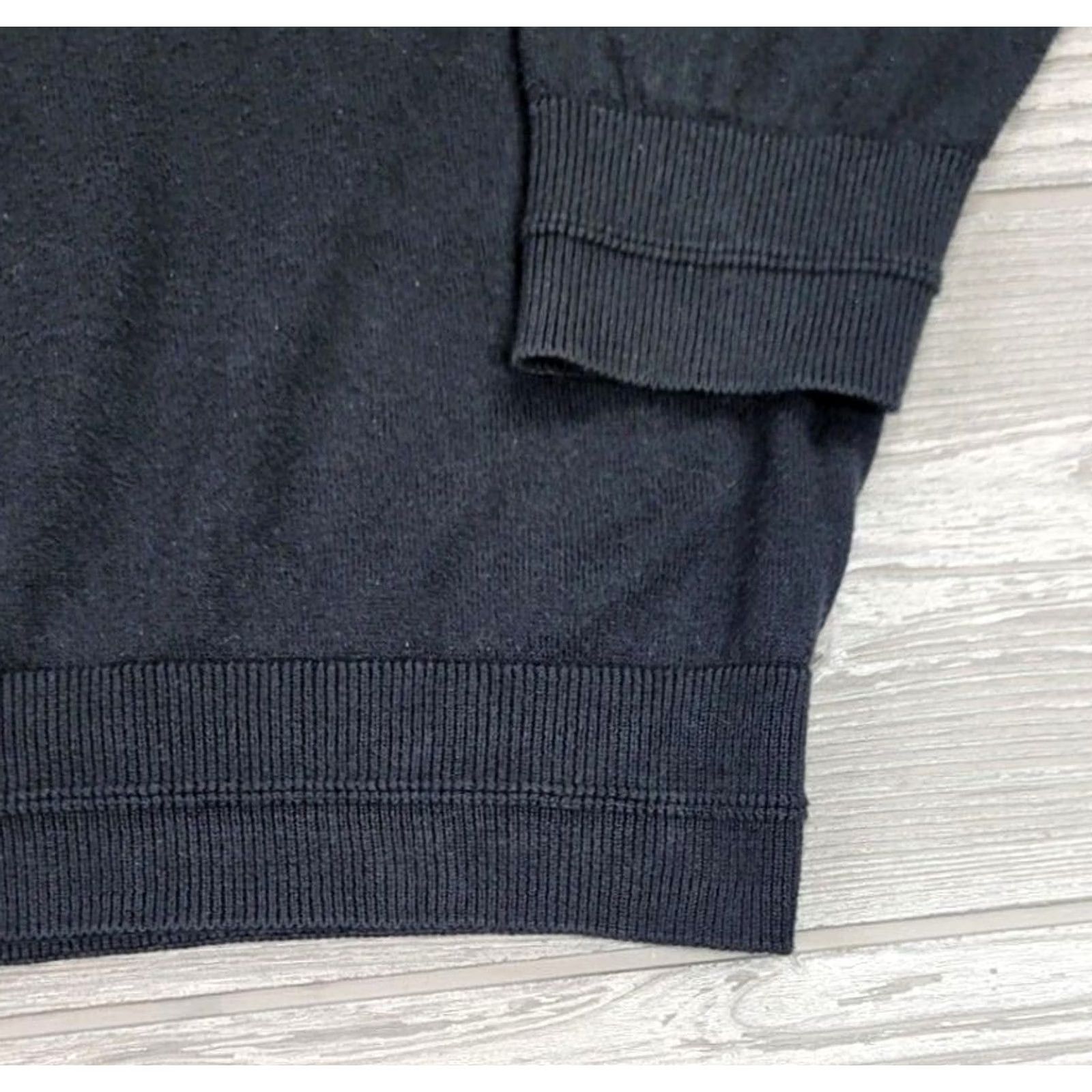 Lacoste Sweater Black 1/4 Zip Sz 6 Us 1XL Cashmere Cotton Blend Soft Tight Knit Mens, Men's — image 4 of 6