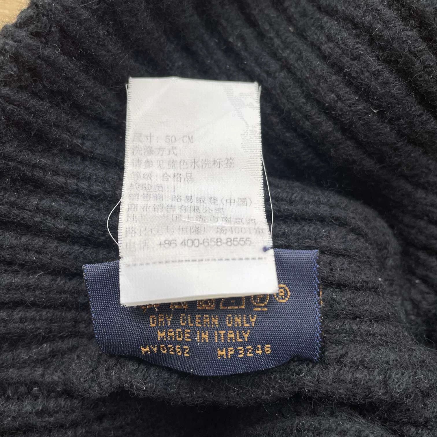 Louis Vuitton LV 98 New Knit Cashmere Black Beanie Size ONE SIZE - 6 Thumbnail