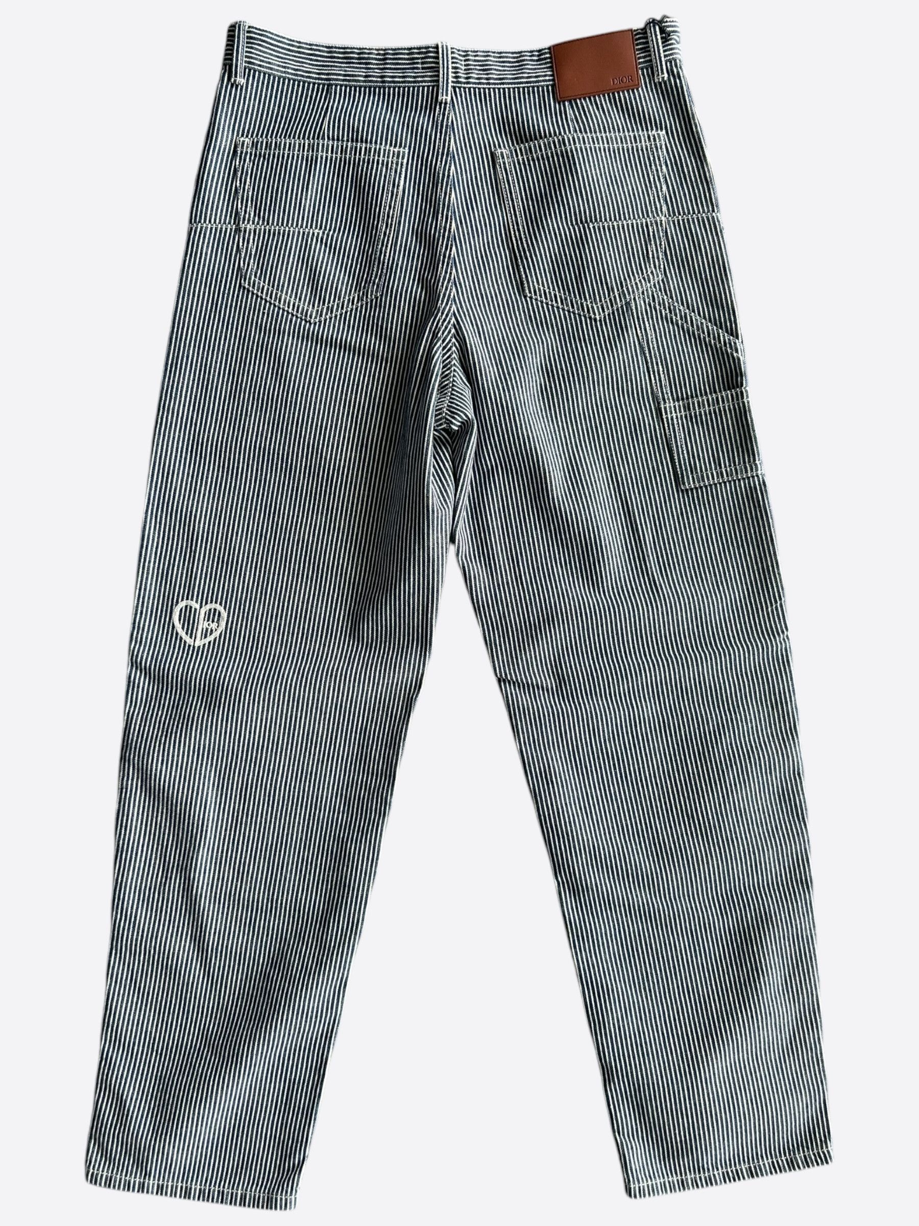 Dior Dior Blue & White Striped Carpenter Pants Size US 32 / EU 48 - 2 Thumbnail