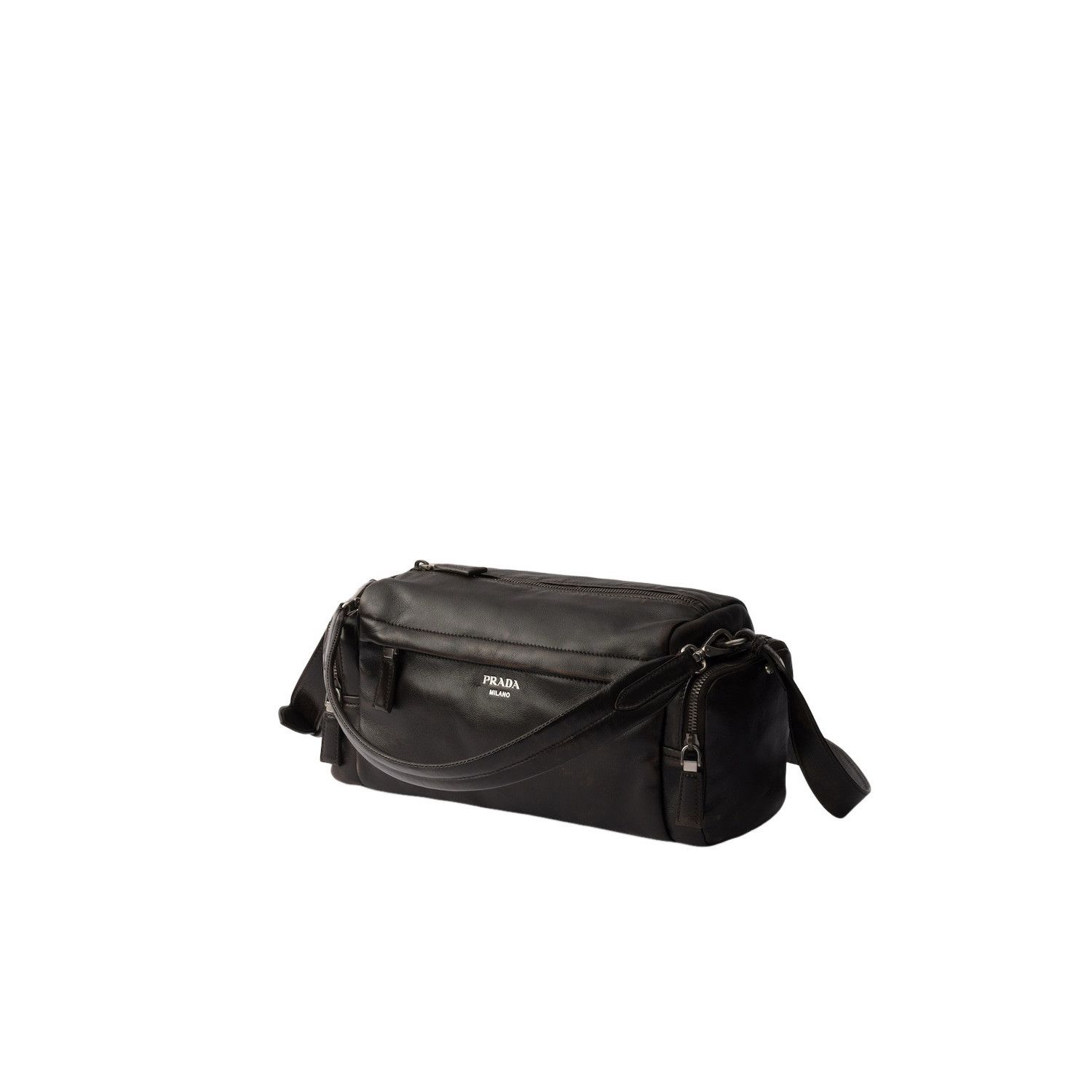 Prada PRADA $4500 Dark Brown Distressed Leather Shoulder Bag New & Size ONE SIZE - 2 Thumbnail