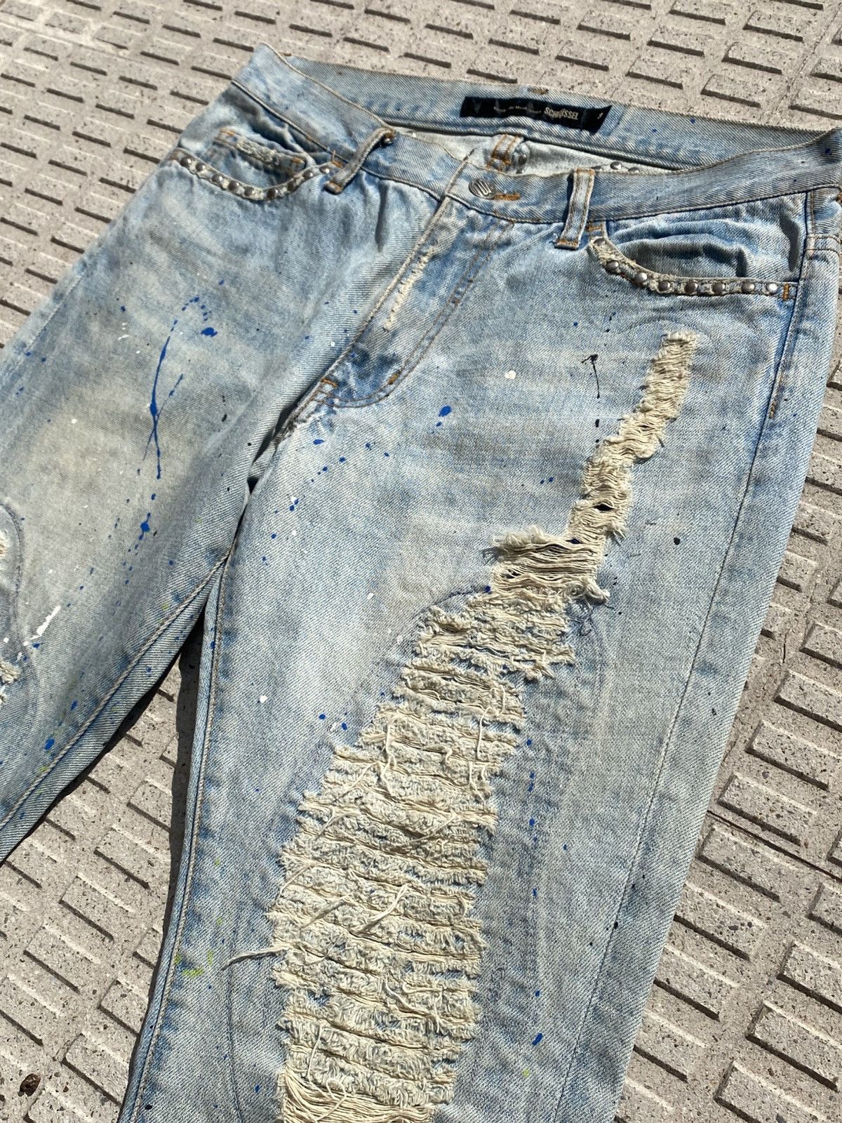 Schlussel Schlussel distressed arts and crafts straight painter denim Size US 30 / EU 46 - 7 Thumbnail