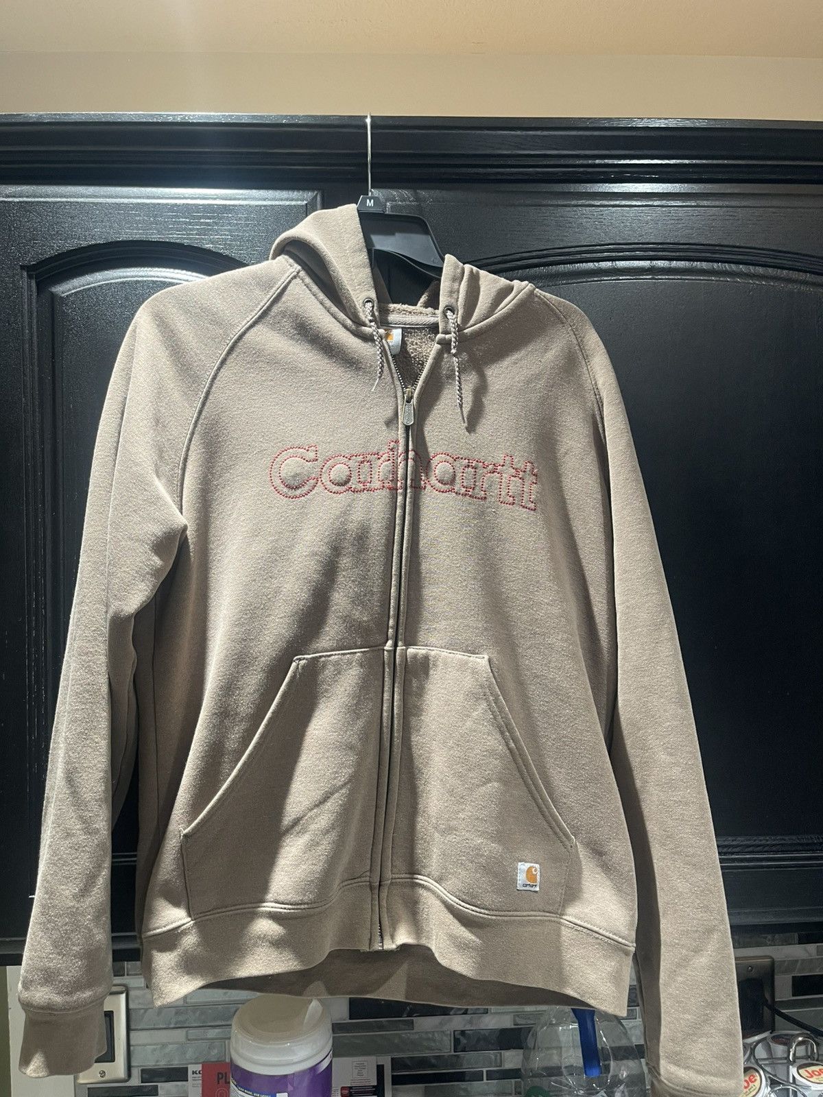 Carhartt Carhartt Womens Size Large Khaki Brown Full Zip Hoodie Size L / US 10 / IT 46 - 1 Thumbnail