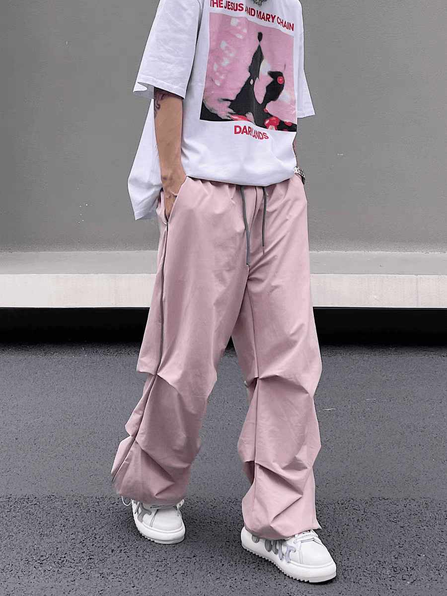 Pink High Street Vintage Loose Casual Pants