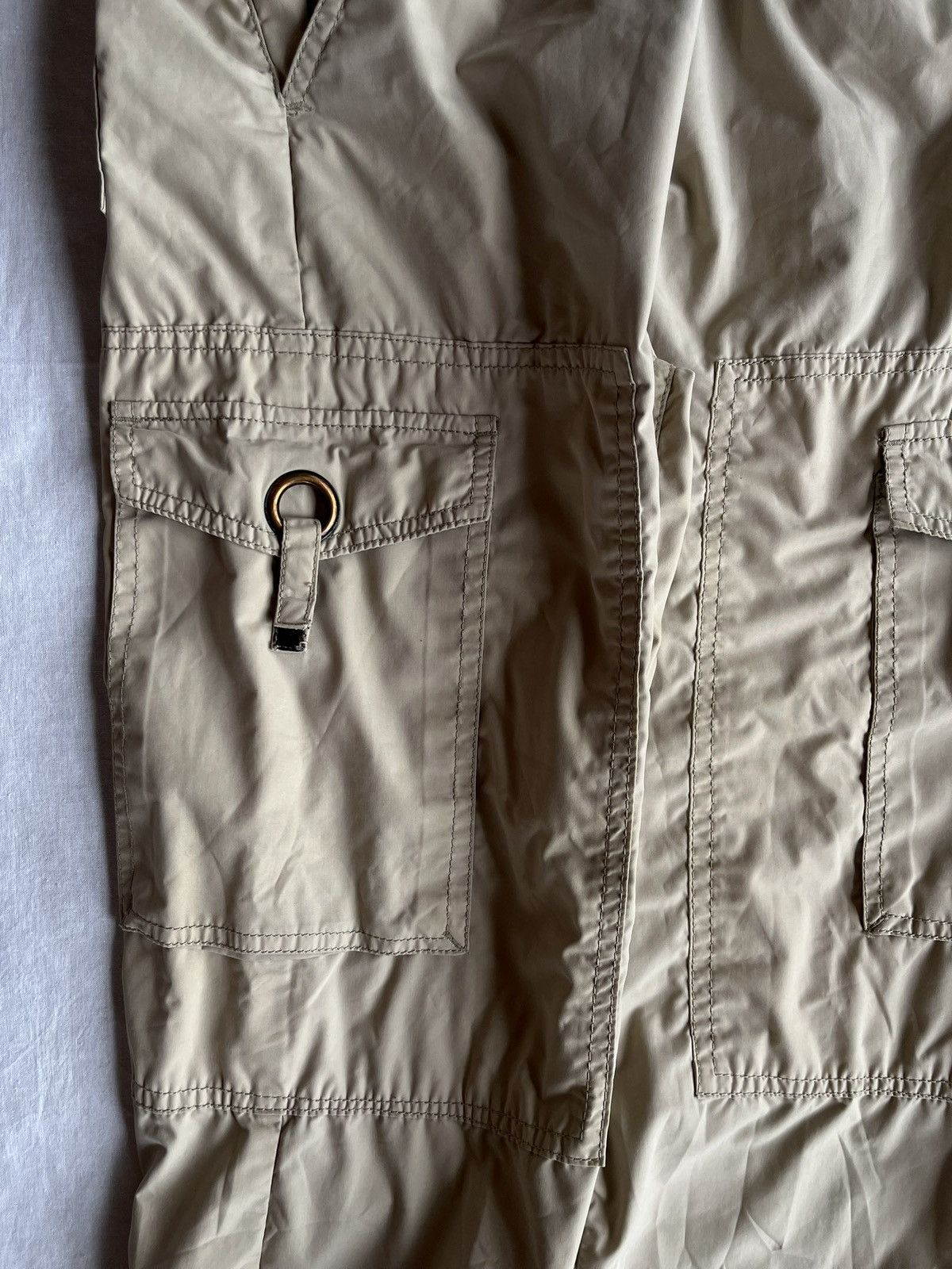 Japanese Brand Vintage Y2K Tech Cargo Pants – Khaki Nylon Utility Size US 32 / EU 48 - 4 Thumbnail