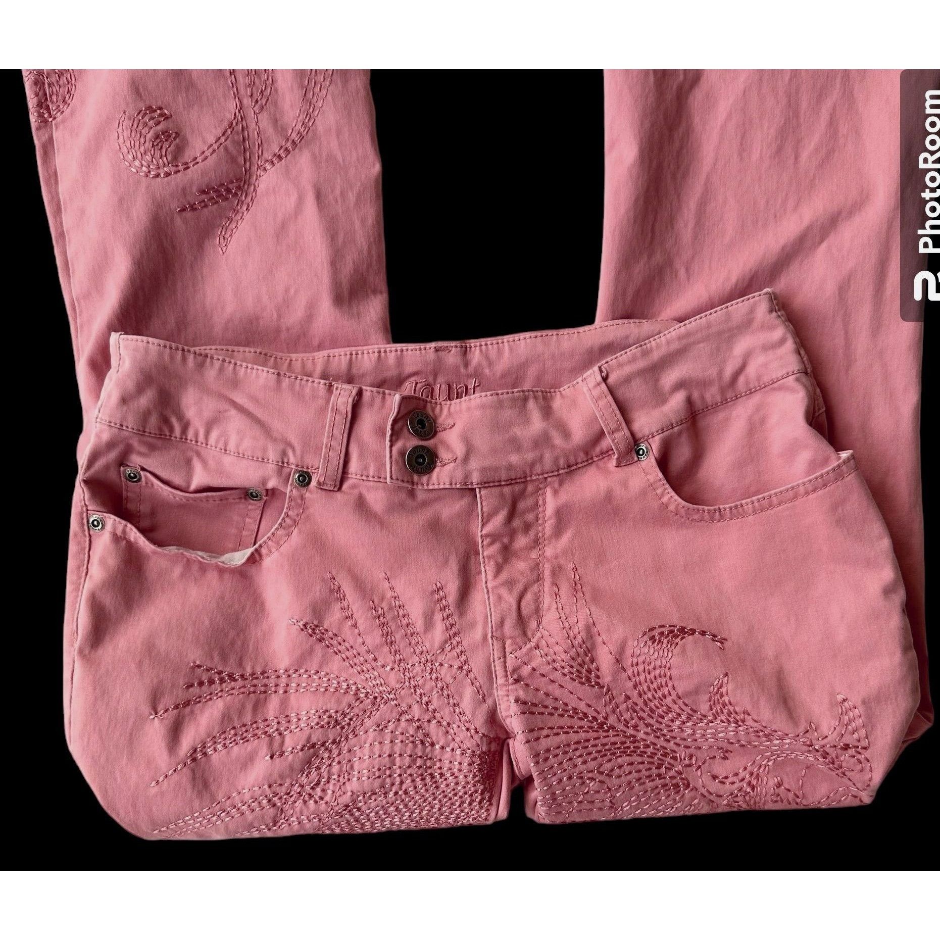 Vintage Vintage 90's Taunt Pants Size 7 Peach Low Rise Wide Leg Size 31" - 6 Thumbnail