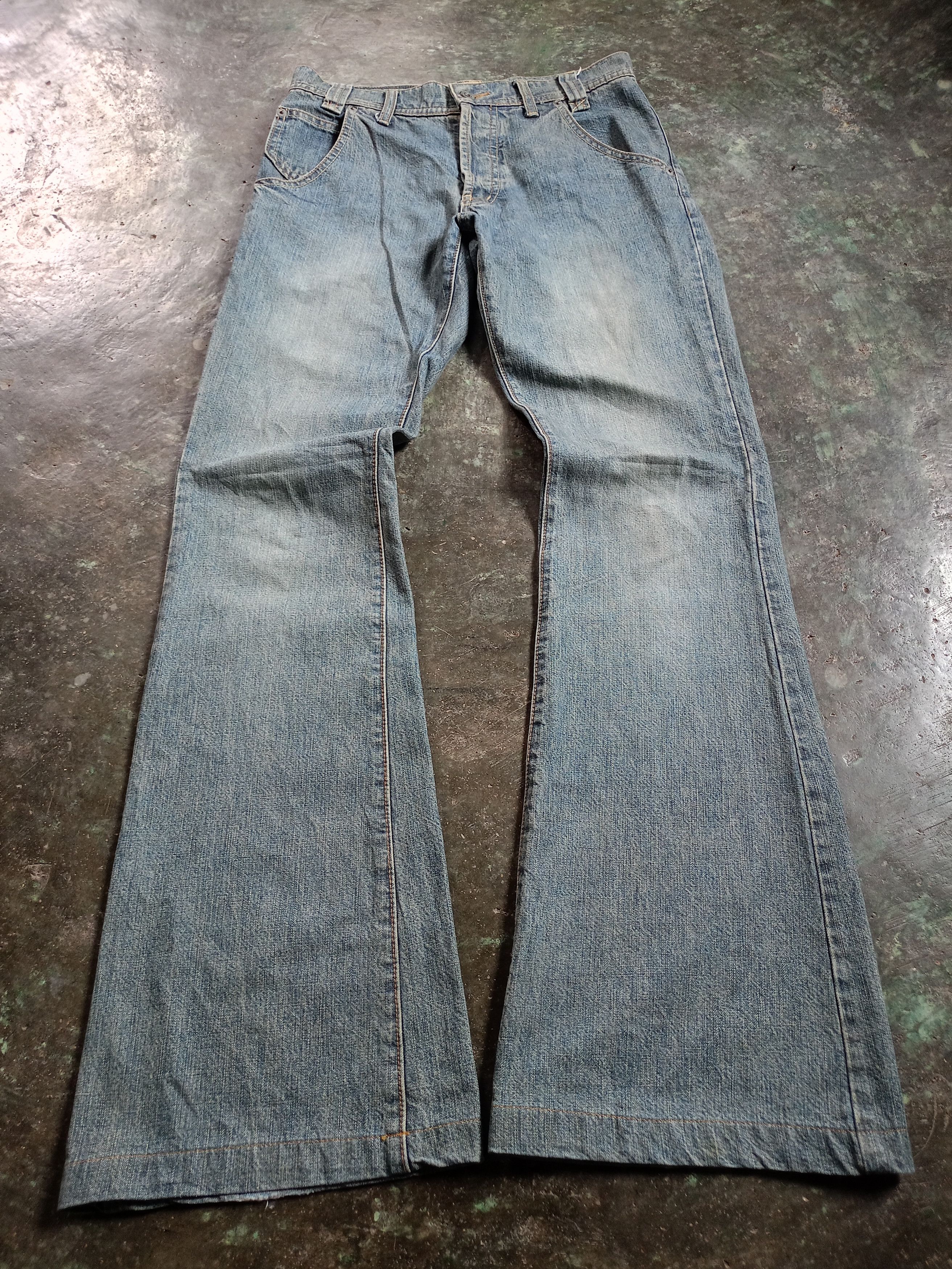 Japanese Brand 2000s Morgan Homme - ifsixwasnine style Flare Denim Pants Size US 28 / EU 44 - 1 Thumbnail