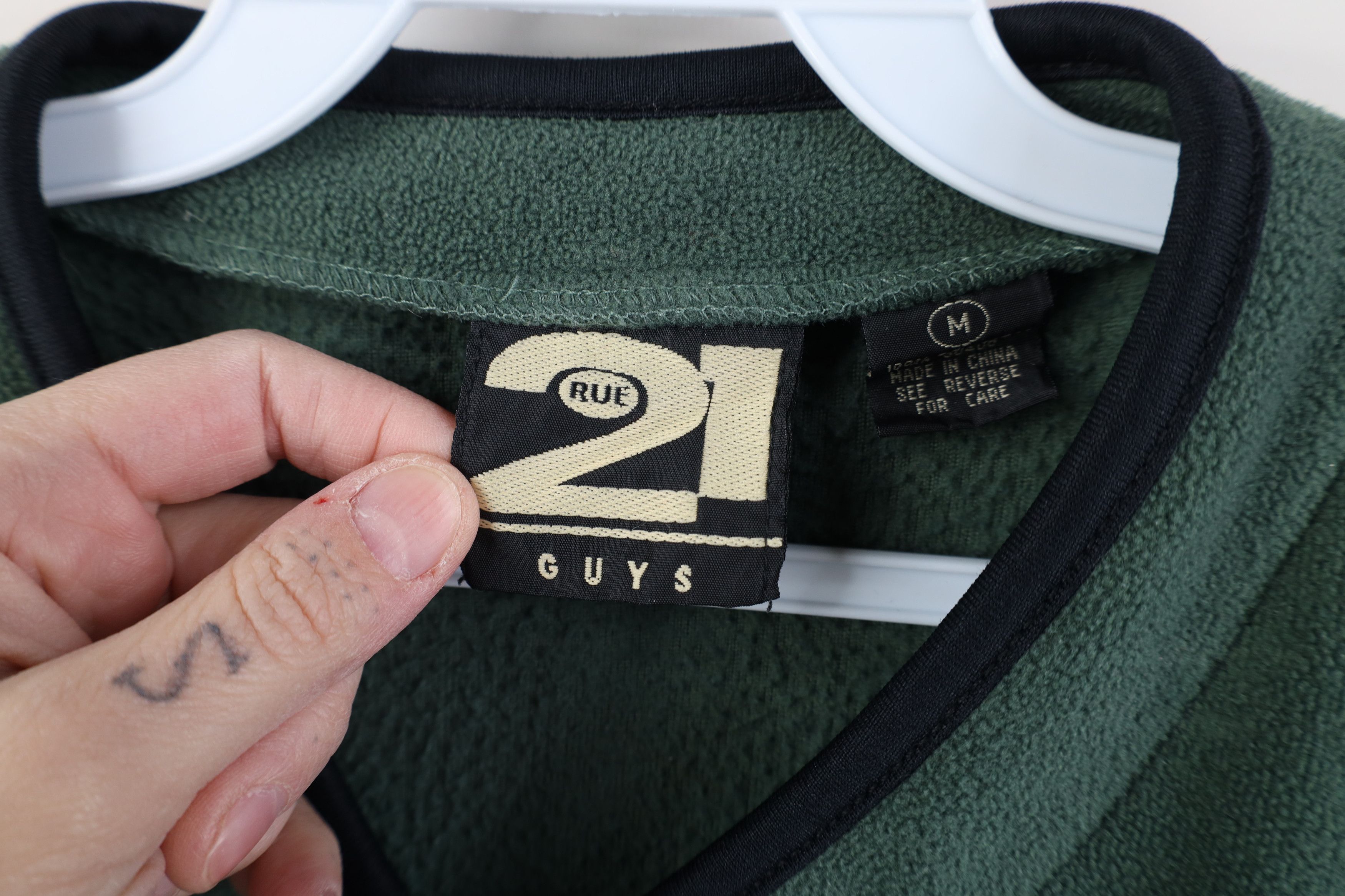 Vintage Vintage 90s Y2K Streetwear Blank Fleece Sweater Green Size US M / EU 48-50 / 2 - 7 Thumbnail