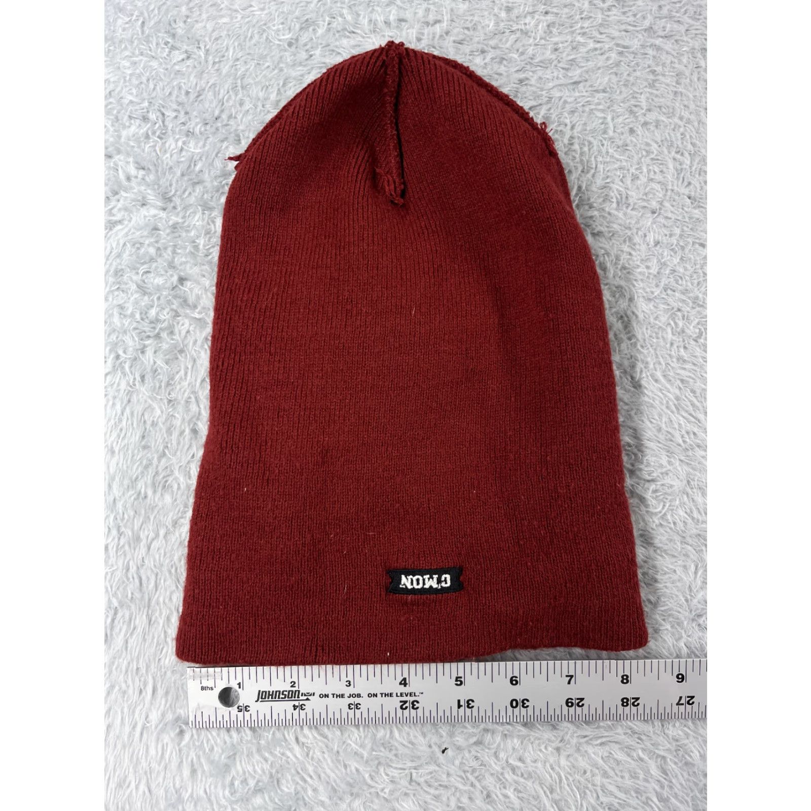 Vintage C'mon Beanie Toque Adult One Size Red Knit Embroidered 100% Acrylic Skate Skater Hat/Cap Mens Beanie Size ONE SIZE - 4 Thumbnail