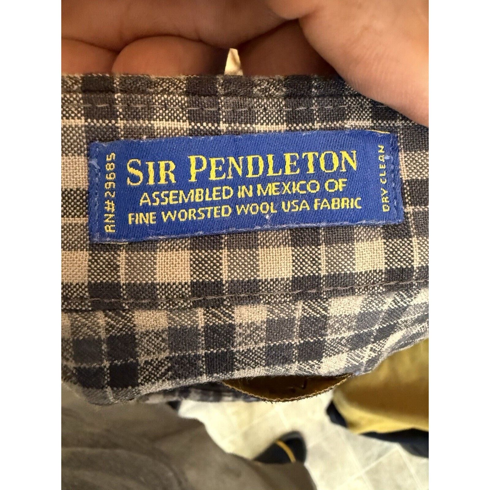 Pendleton Sir Pendleton Button Down Shirt Men’s XXL Beige Plaid Wool Size US XXL / EU 58 / 5 - 11 Thumbnail