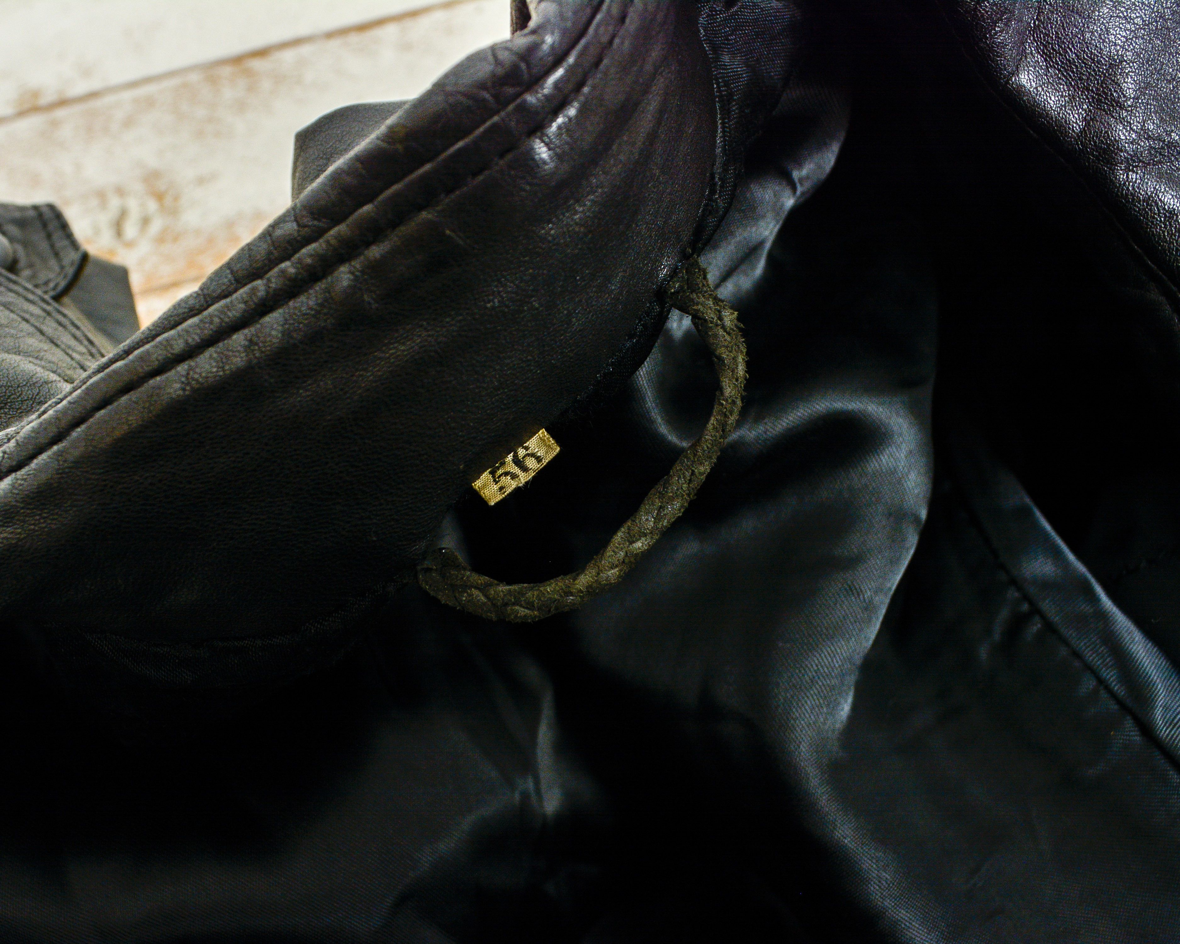 Band Tees × Vintage Leather Coat belted & insulated L Jacket Double breasted mac Size US L / EU 52-54 / 3 - 6 Thumbnail