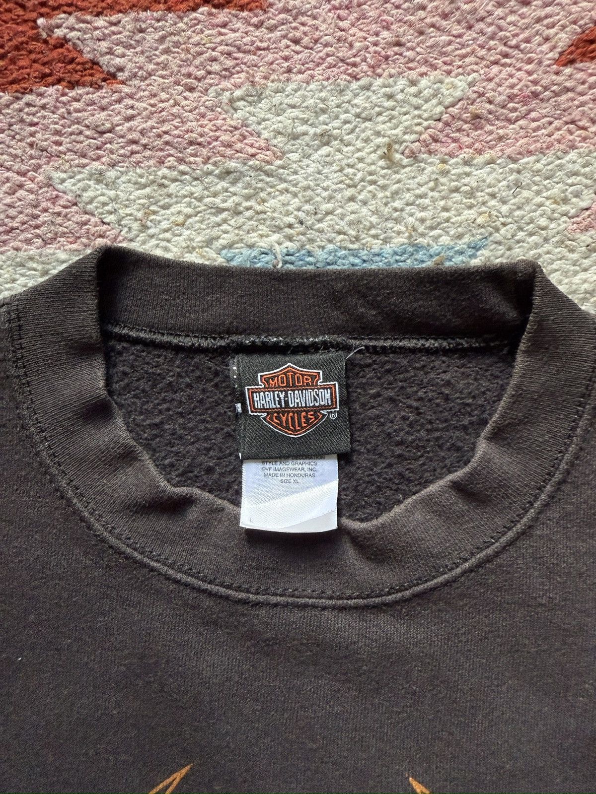 Harley Davidson × Vintage Vintage Y2K Flame Harley Davidson Sweatshirt Size US XL / EU 56 / 4 - 3 Thumbnail