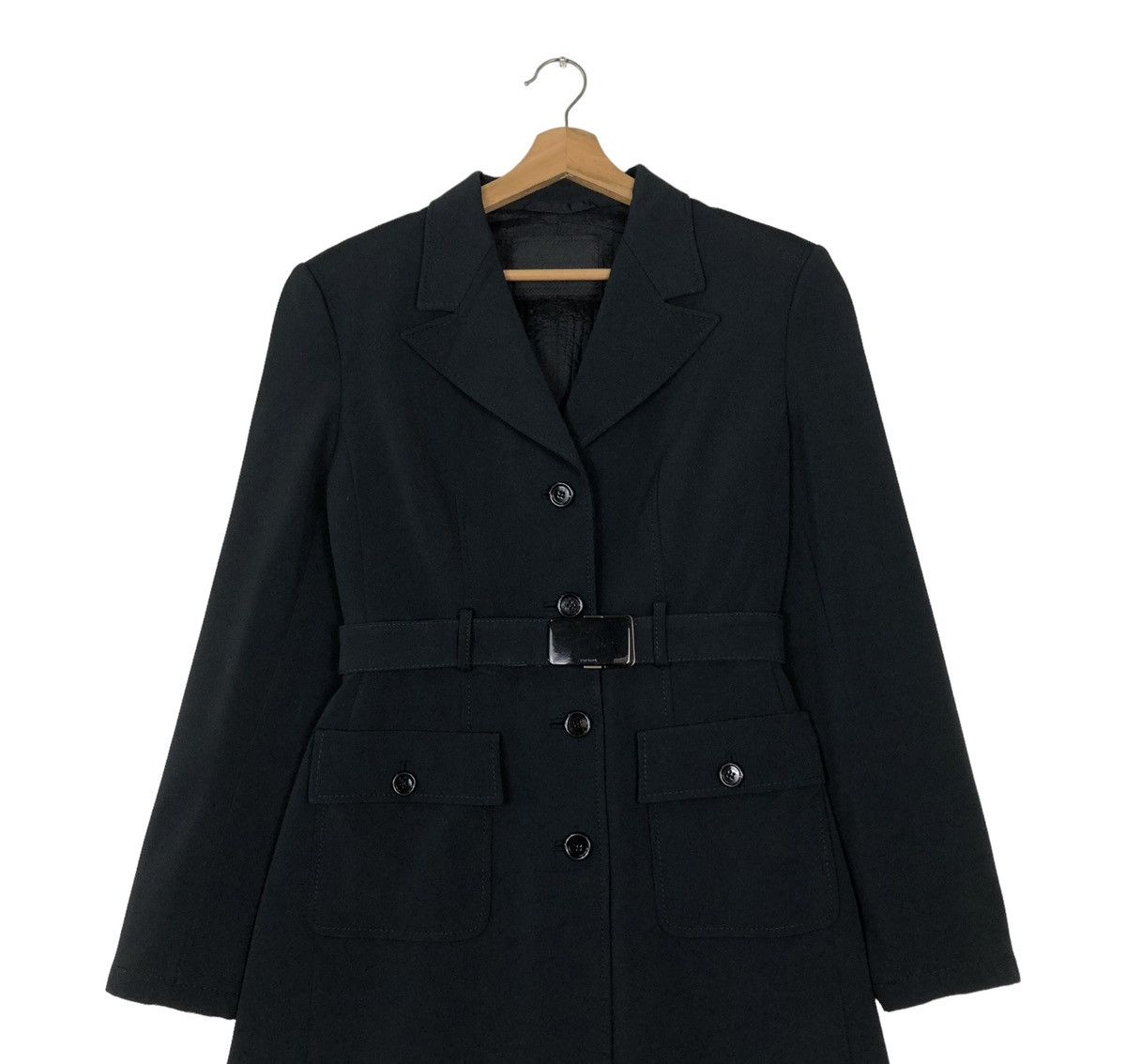 Prada 🔥RICH BLACK VINTAGE PRADA MILANO BONDAGE BELT JACKET Size M / US 6-8 / IT 42-44 - 8 Thumbnail
