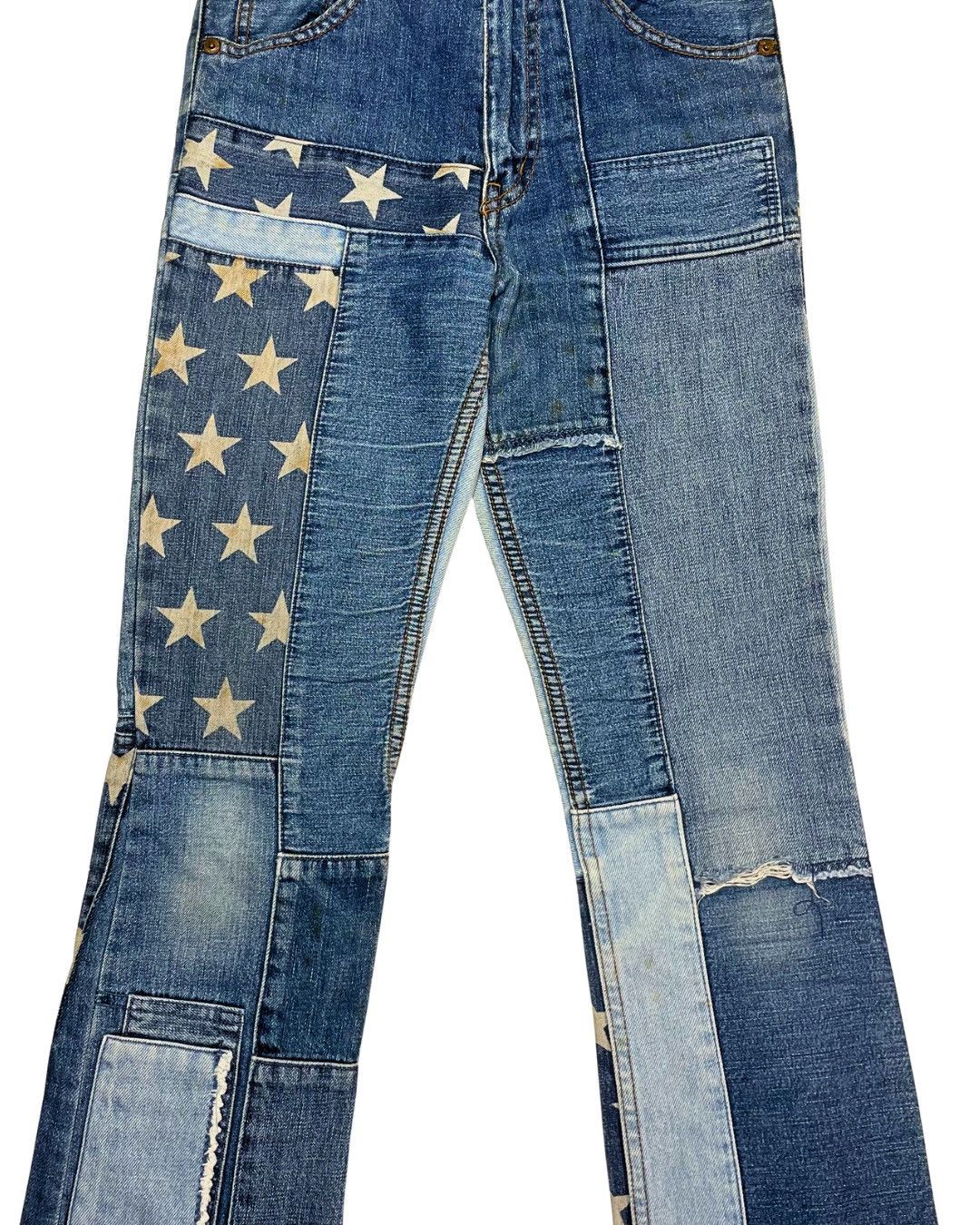 Angel Blue Angel Blue Multi-Tone Denim Star Patchwork Flare Jeans Size 26" / US 2 / IT 38 - 7 Thumbnail
