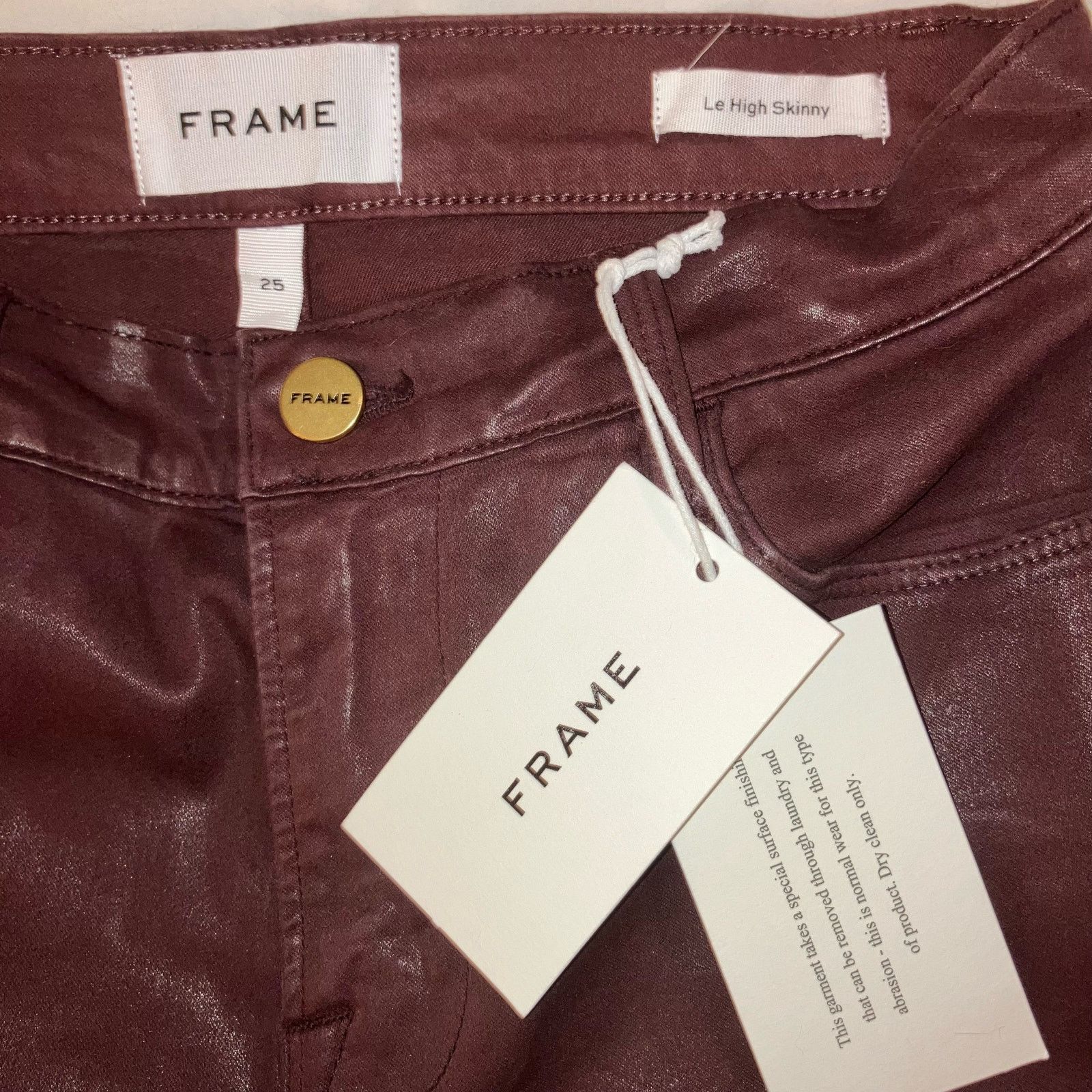Frame NWT Frame Red Le High Skinny High Rise Coated Jeans-size 25 Size 25" / US 0 / IT 36 - 12 Thumbnail