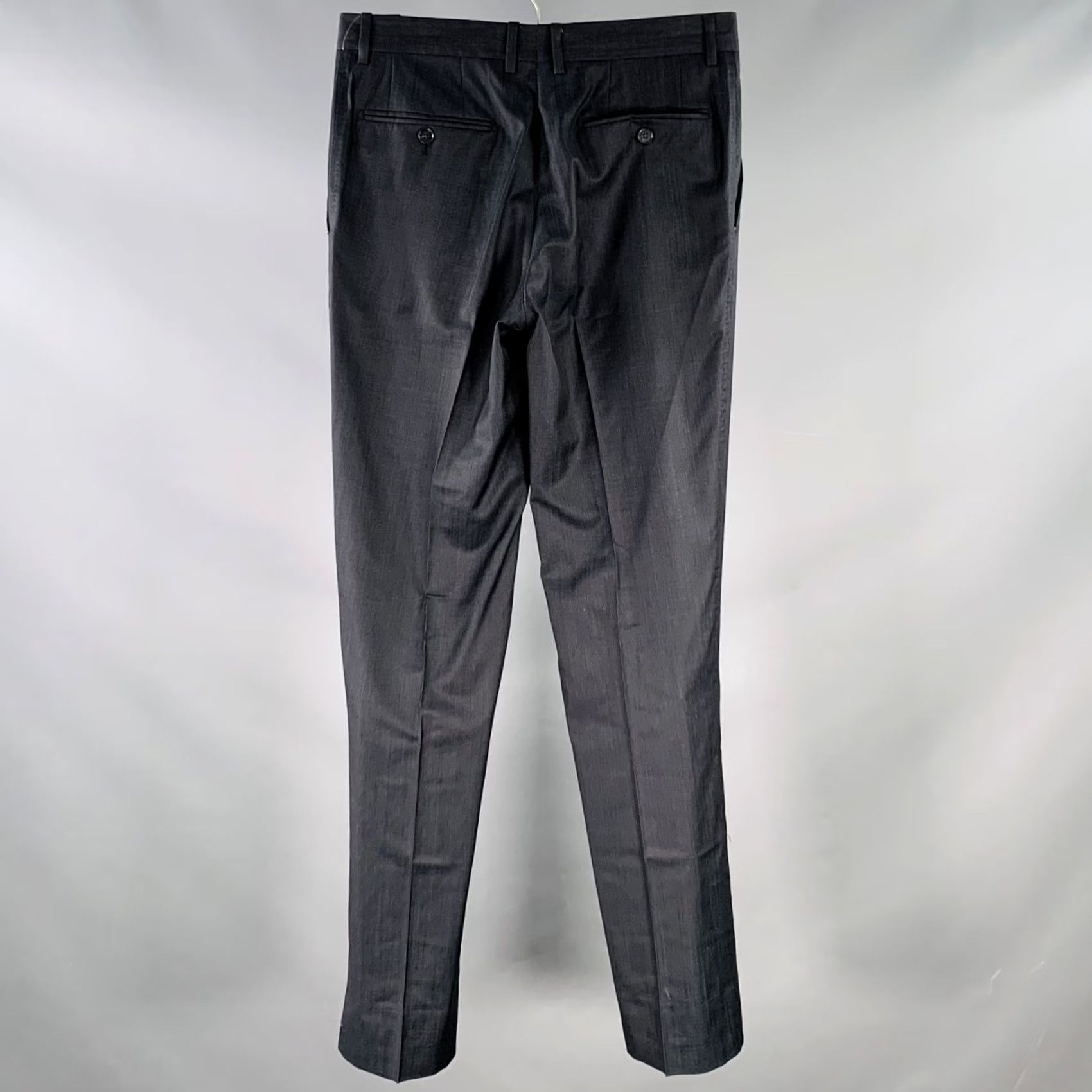 Dolce & Gabbana DOLCE & GABBANA Size 30 Black Navy Dots Virgin Wool Silk Tapered Dress Pants Size US 30 / EU 46 - 2 Thumbnail