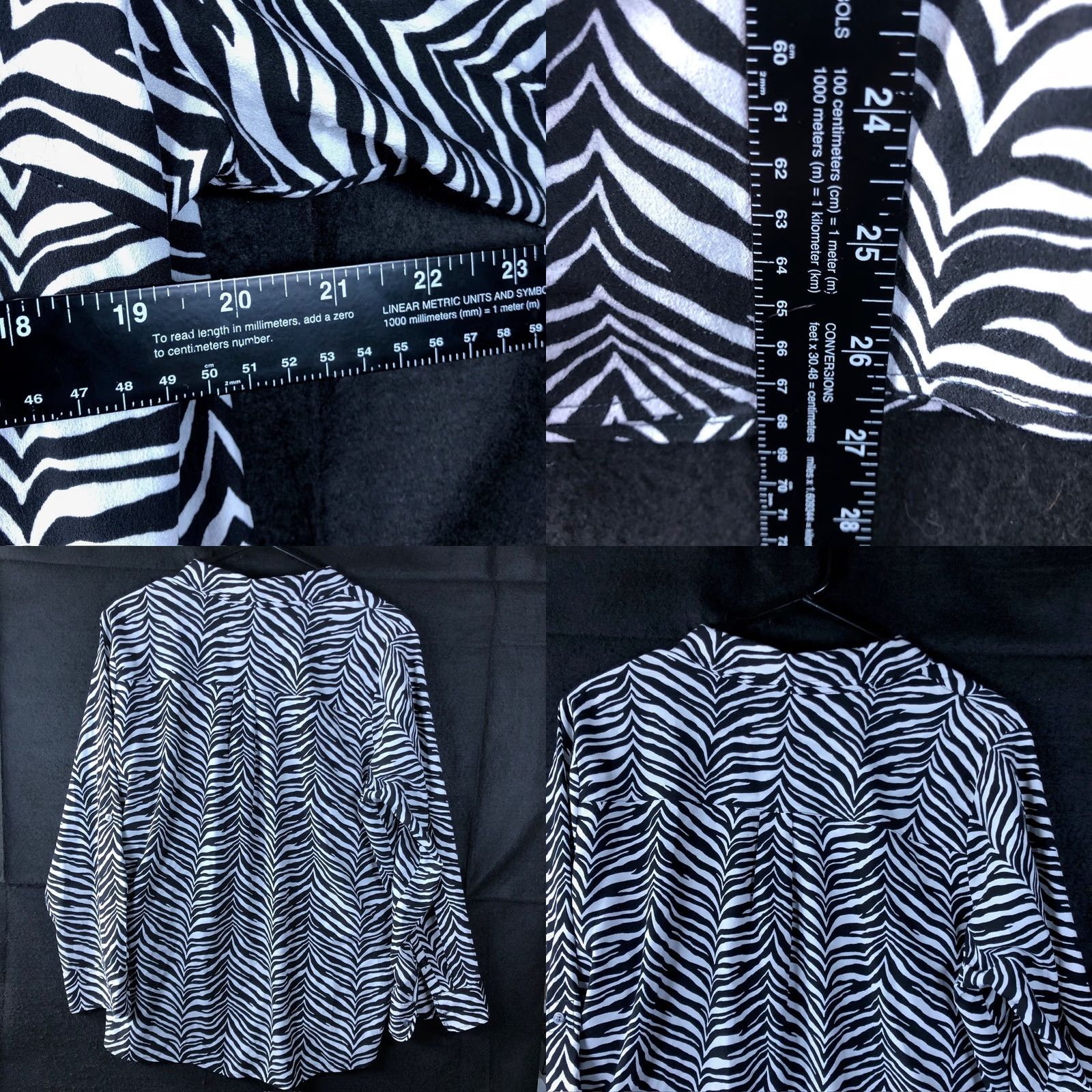 Talbots Talbots Womens Shirt Black White Zebra Button Down Long Sleeve Collared 16WP Size XXL / US 16-18 / IT 52-54 - 8 Thumbnail