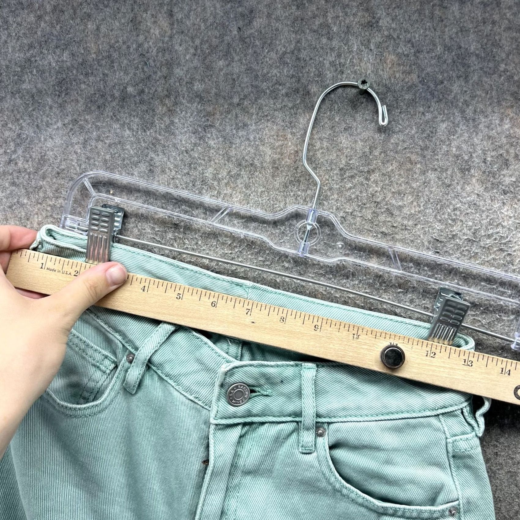 Pacsun PacSun Mom Jeans Womens 24 Light Green High Rise Tapered Leg Denim Pants Size 42" / US 20 - 6 Thumbnail