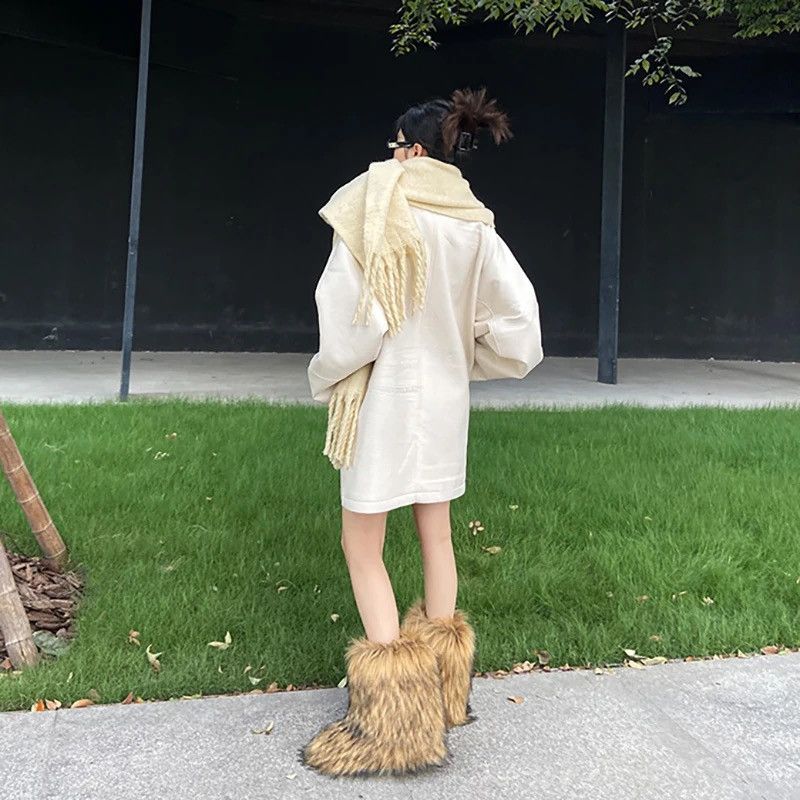 Japanese Brand × Other Winter Fluffy Faux Fur Plush Boots Footwear Size US 6.5 / IT 36.5 - 5 Thumbnail