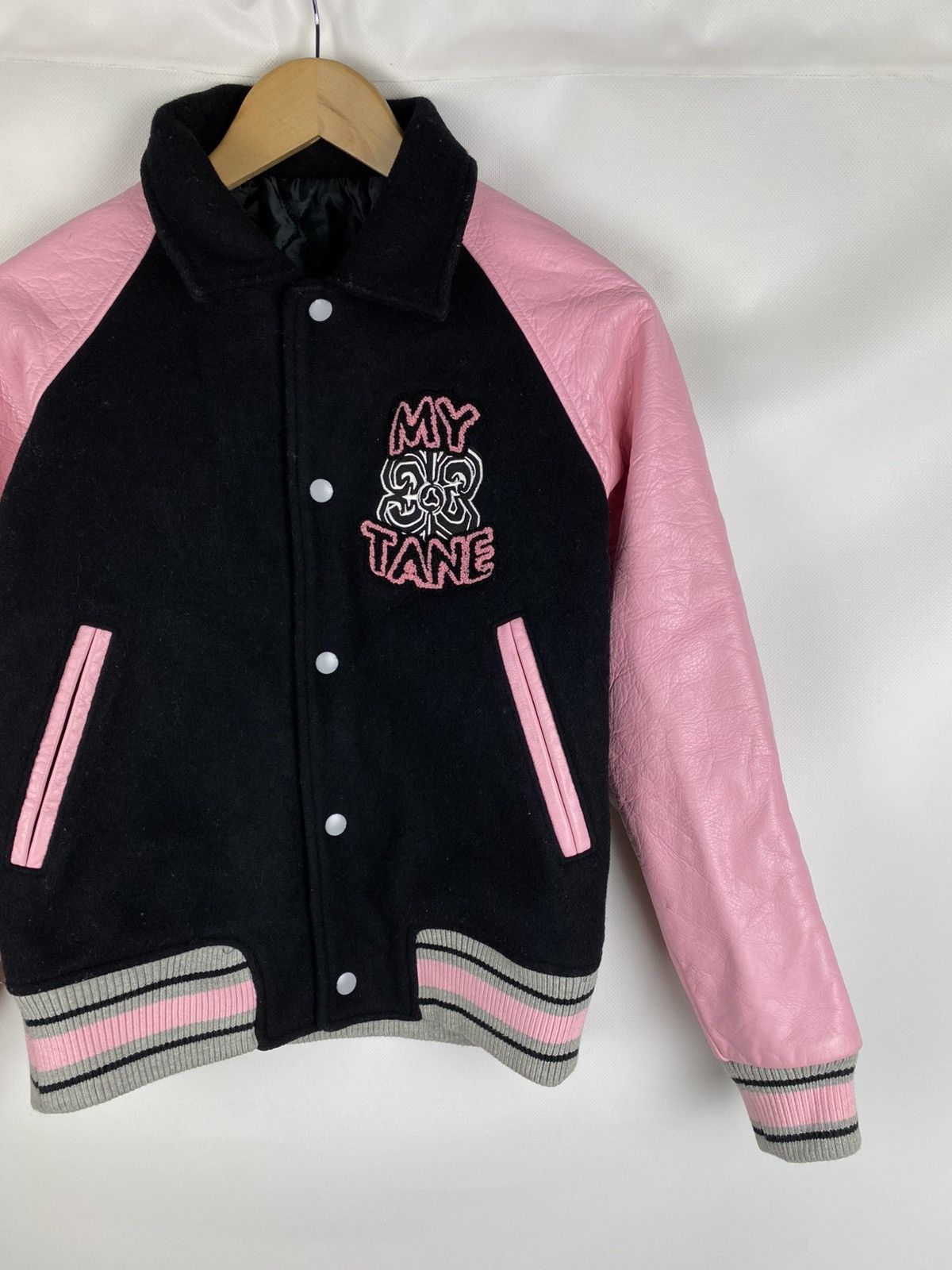 Japanese Brand Alba Rosa My Tane varsity leather / wool bomber jacket Size S / US 4 / IT 40 - 3 Thumbnail