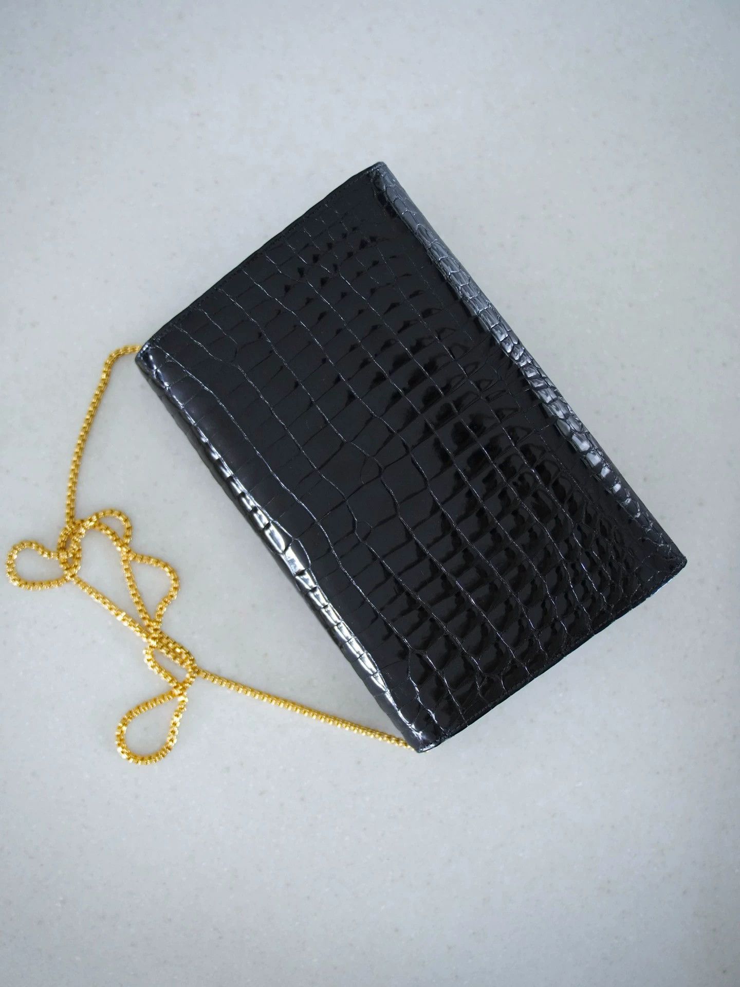 Other Morabito Vintage Gold & Black Croc 2way Handbag Size ONE SIZE - 6 Thumbnail