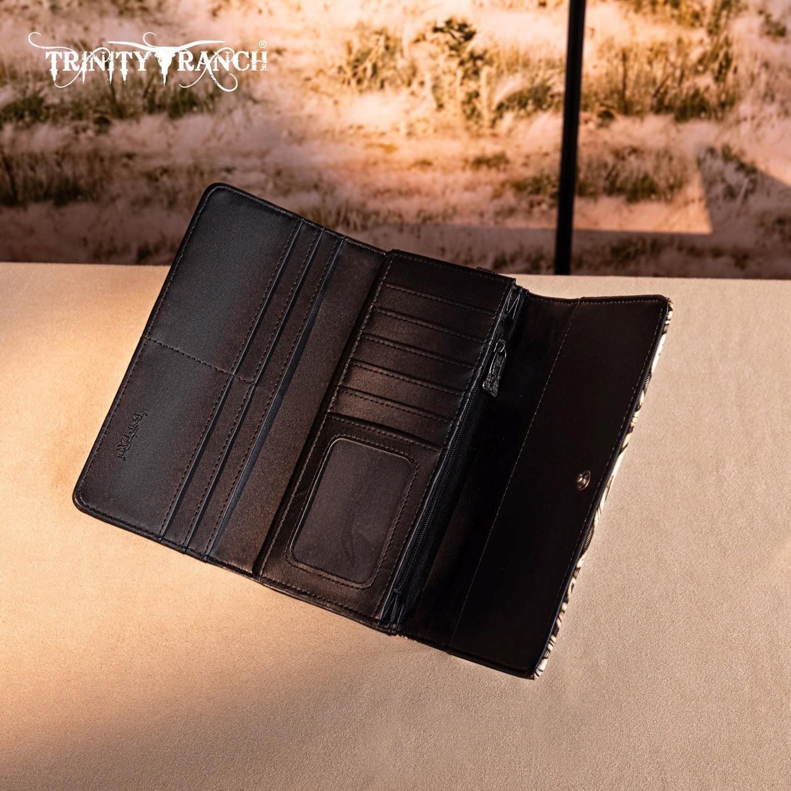 Designer Trinity Ranch Handcrafted Black Leather Wallet Size ONE SIZE - 3 Thumbnail