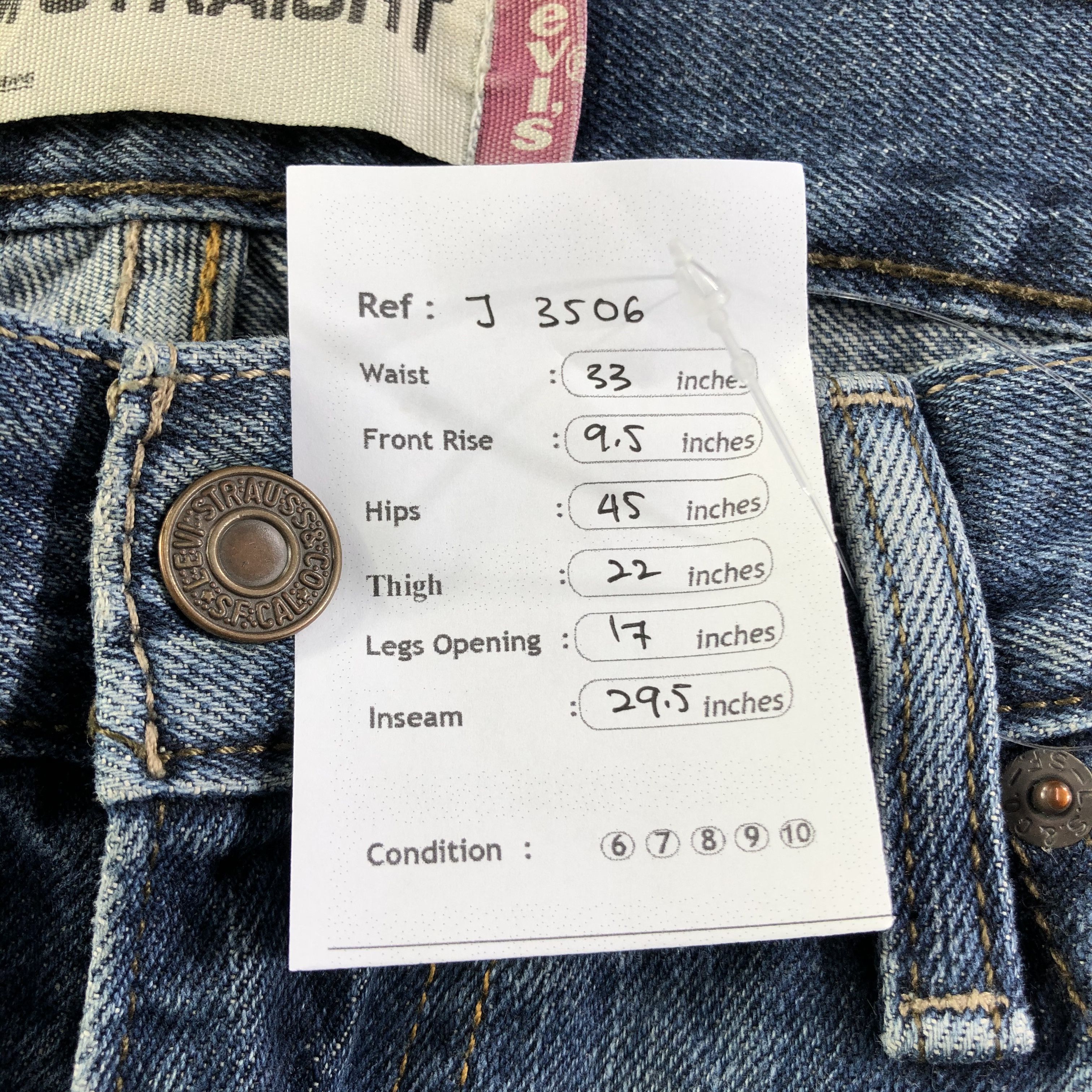 Levi's Vintage Blue Wash Levis 514 Jeans-J3506 Size US 33 - 12 Thumbnail