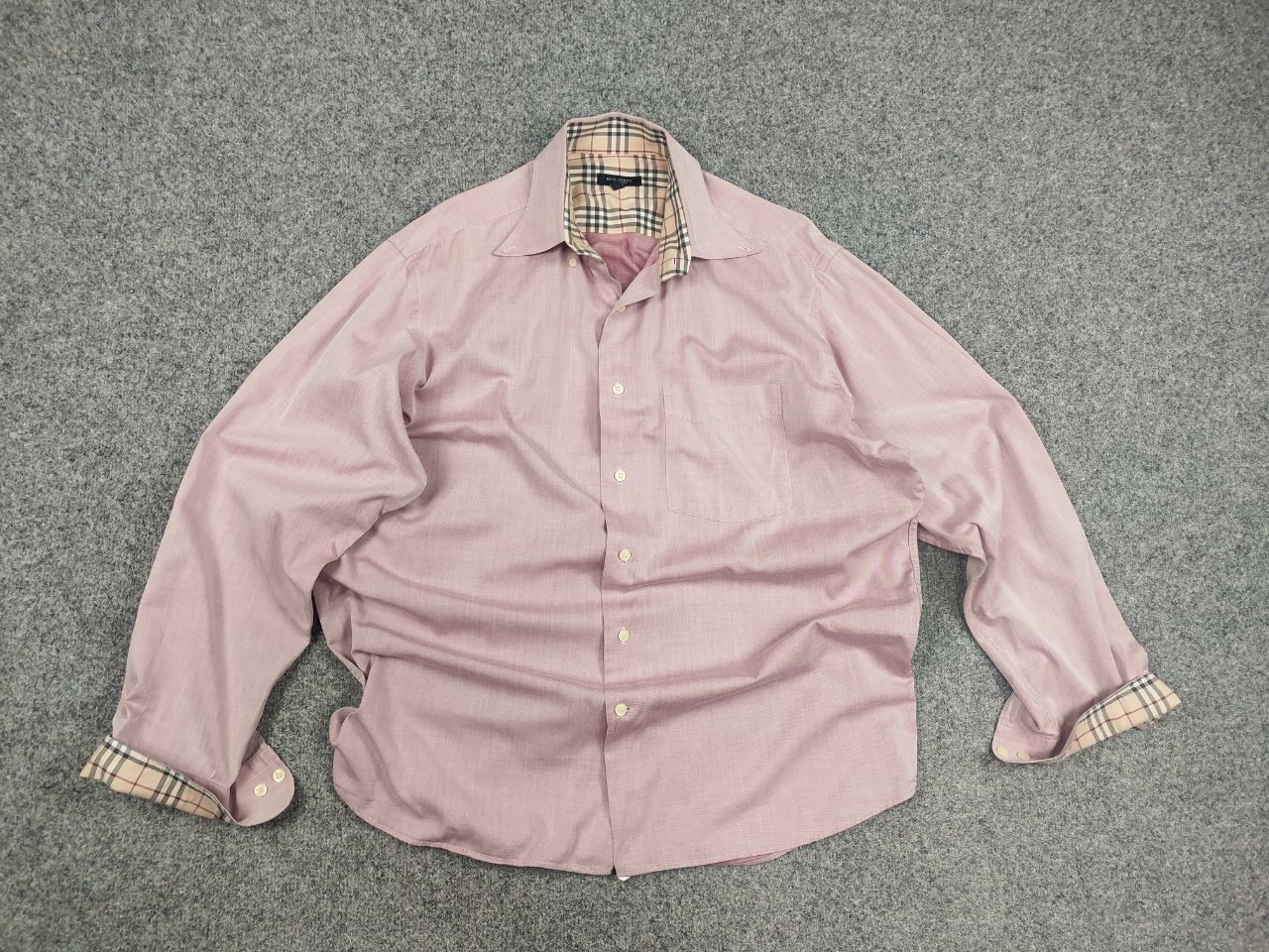 Burberry Vintage 90's Burberry London Pink Nova check Button Shirt Size US XL / EU 56 / 4 - 8 Thumbnail